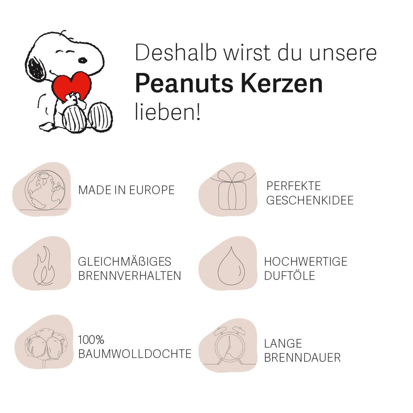 Peanuts Scented Candle in Glass Jar – Gift Idea