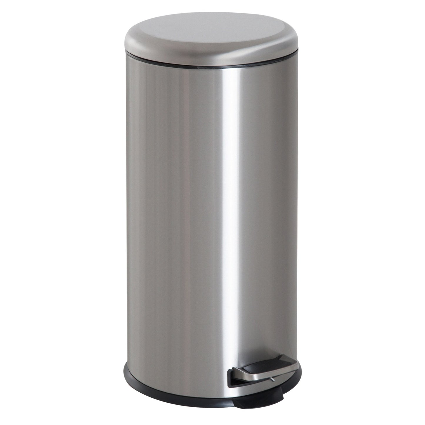 30L pedal container in stainless steel with inner compartment