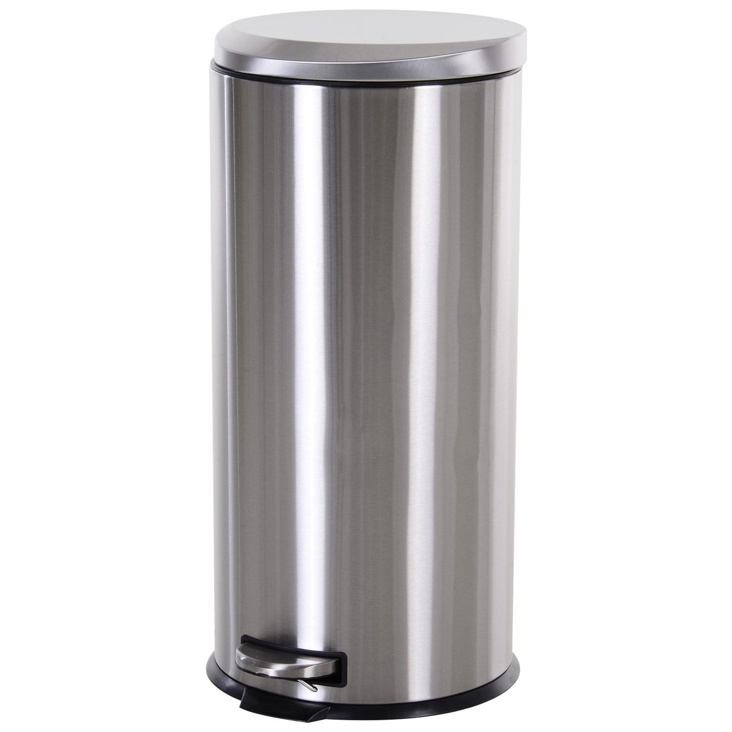 30L pedal container in stainless steel with soft-closing lid