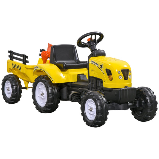 Pedal tractor for children, yellow, metal, ages 3+