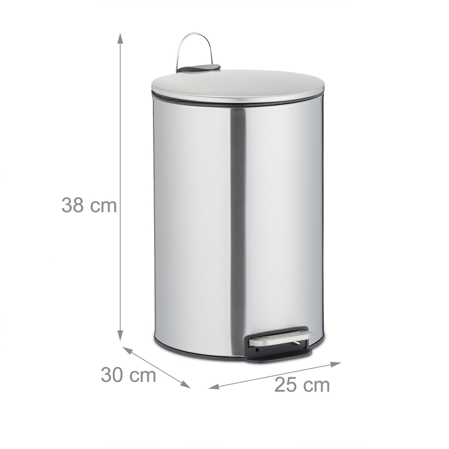 Pedal bucket stainless steel 12 liters