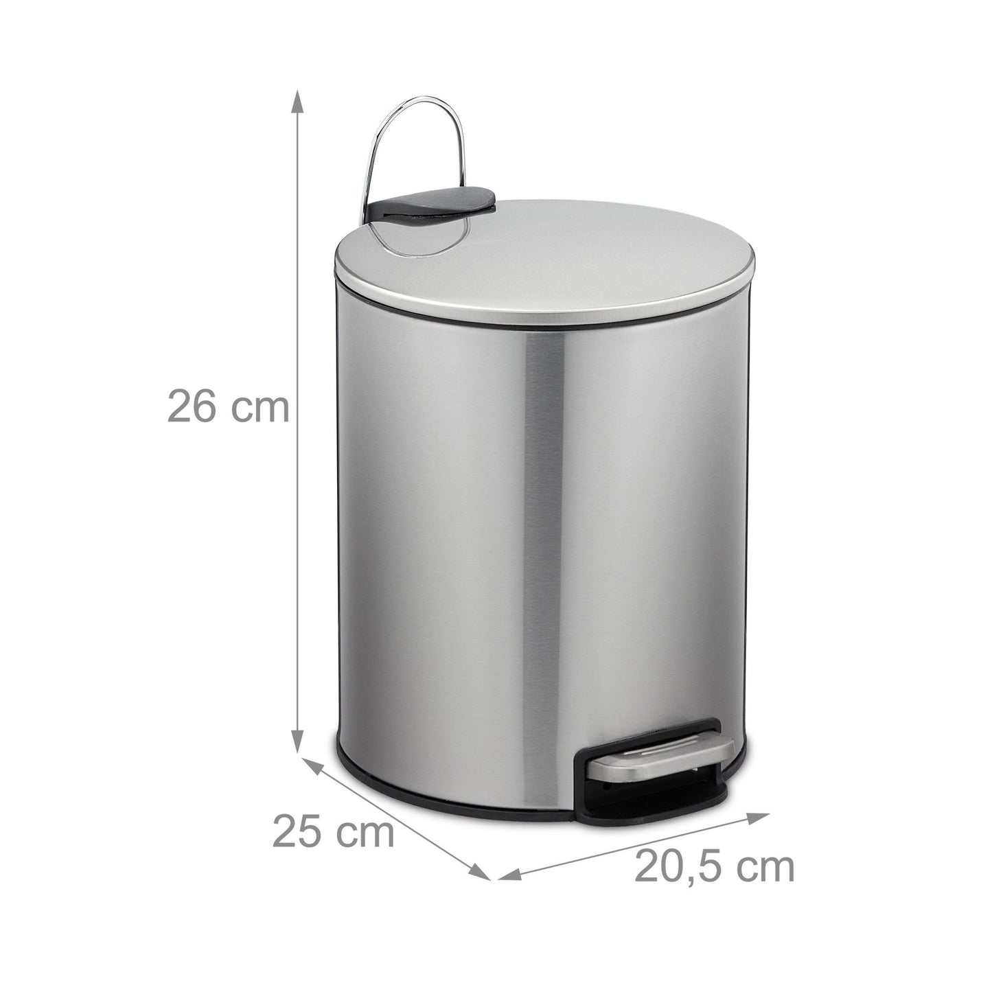 Pedal bucket stainless steel 5 liters