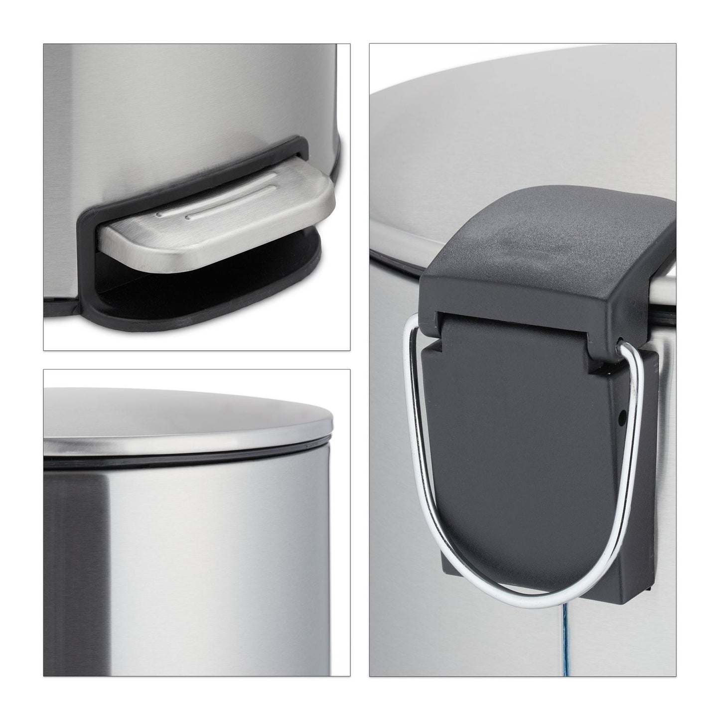Pedal bucket stainless steel 5 liters