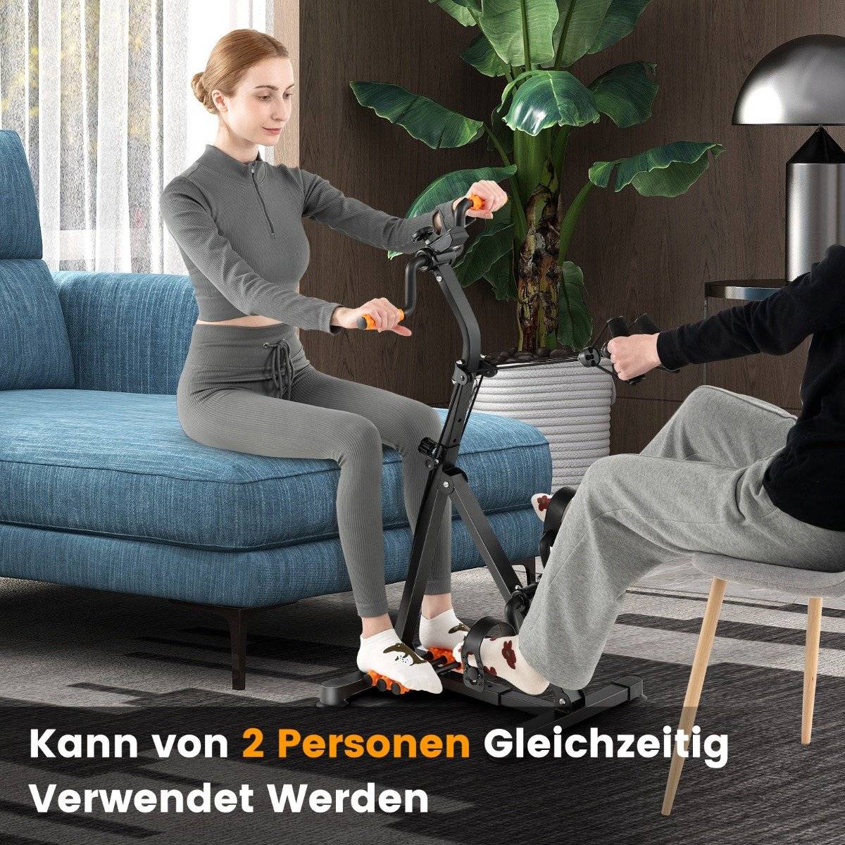 Pedal trainer for seniors Fitness device for hand 43-53 x 45 x 87-100 cm black + orange