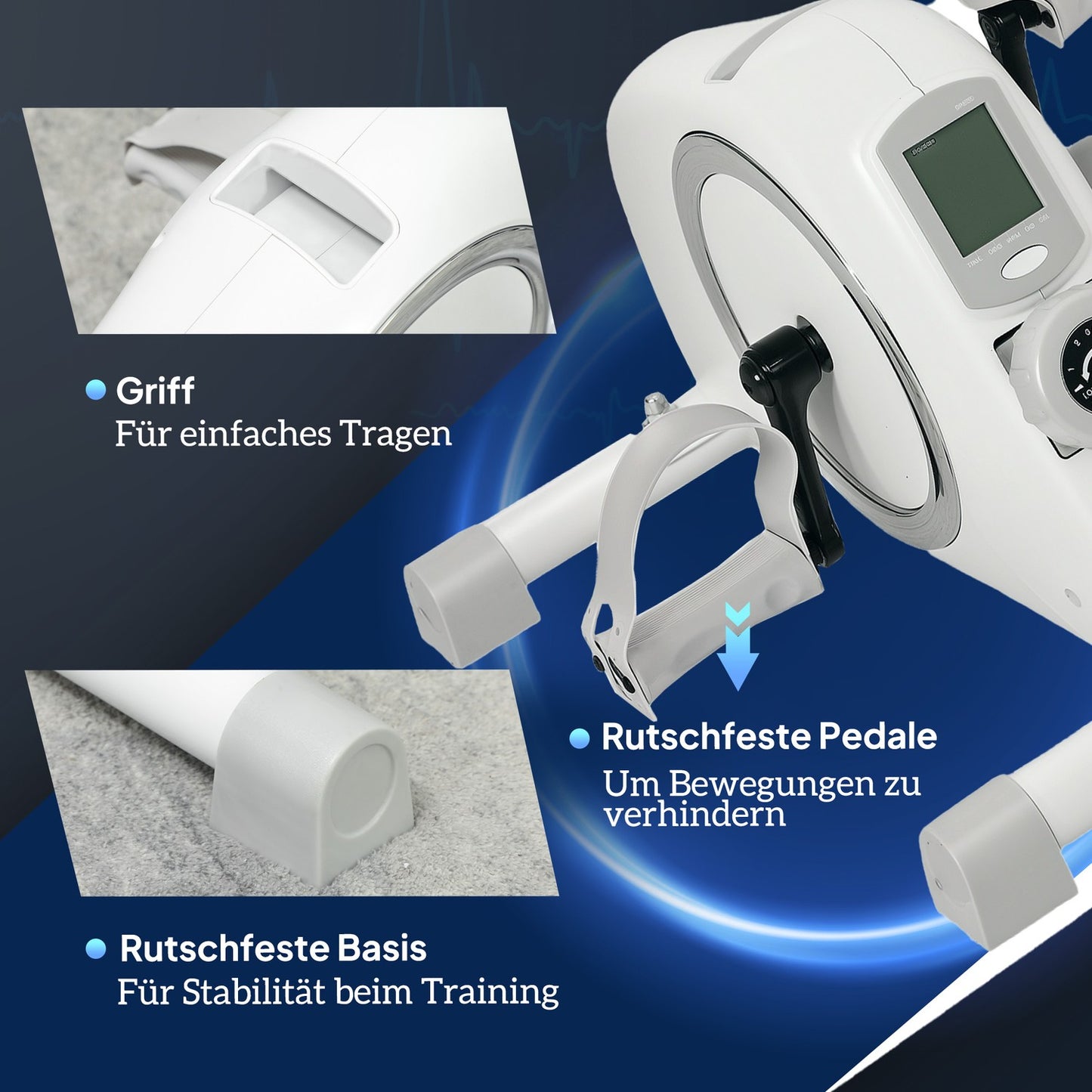 Mini exercise bike for seniors with LCD screen and 8 resistance levels