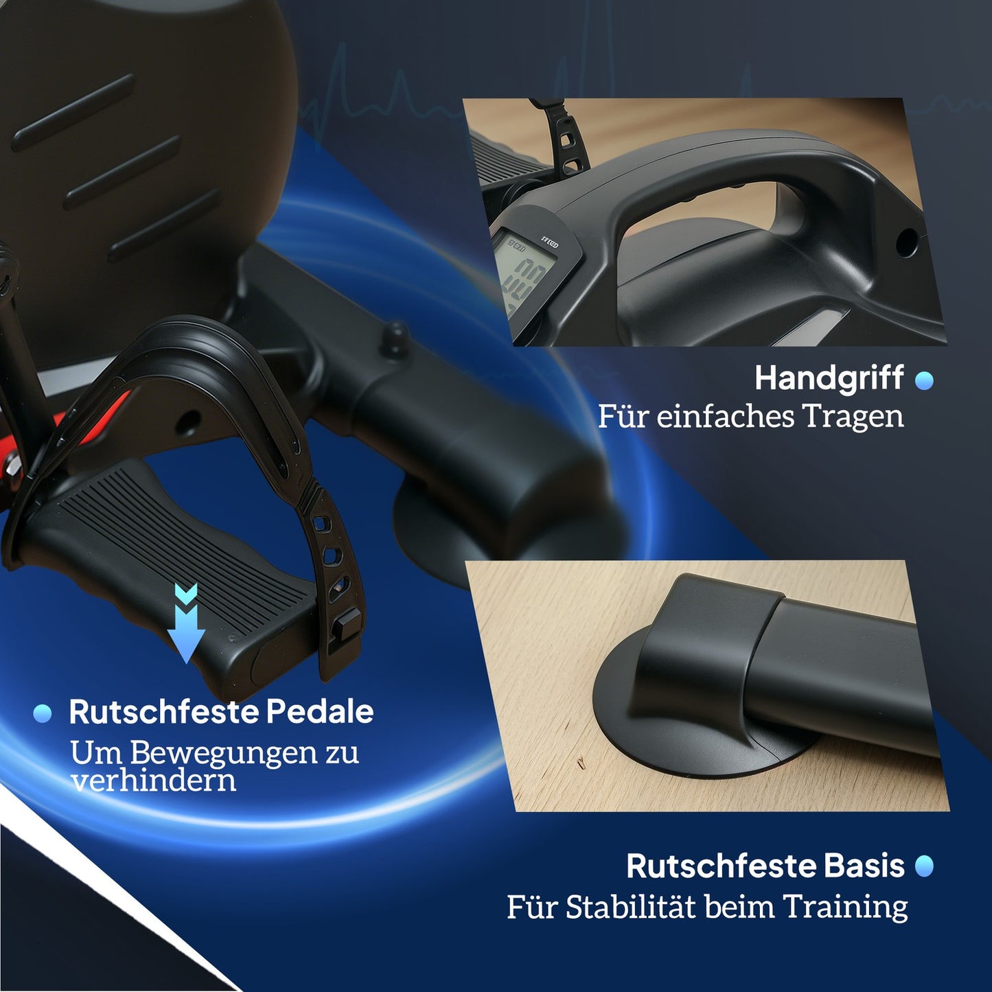 Quiet pedal trainer with 8-level magnetic resistance