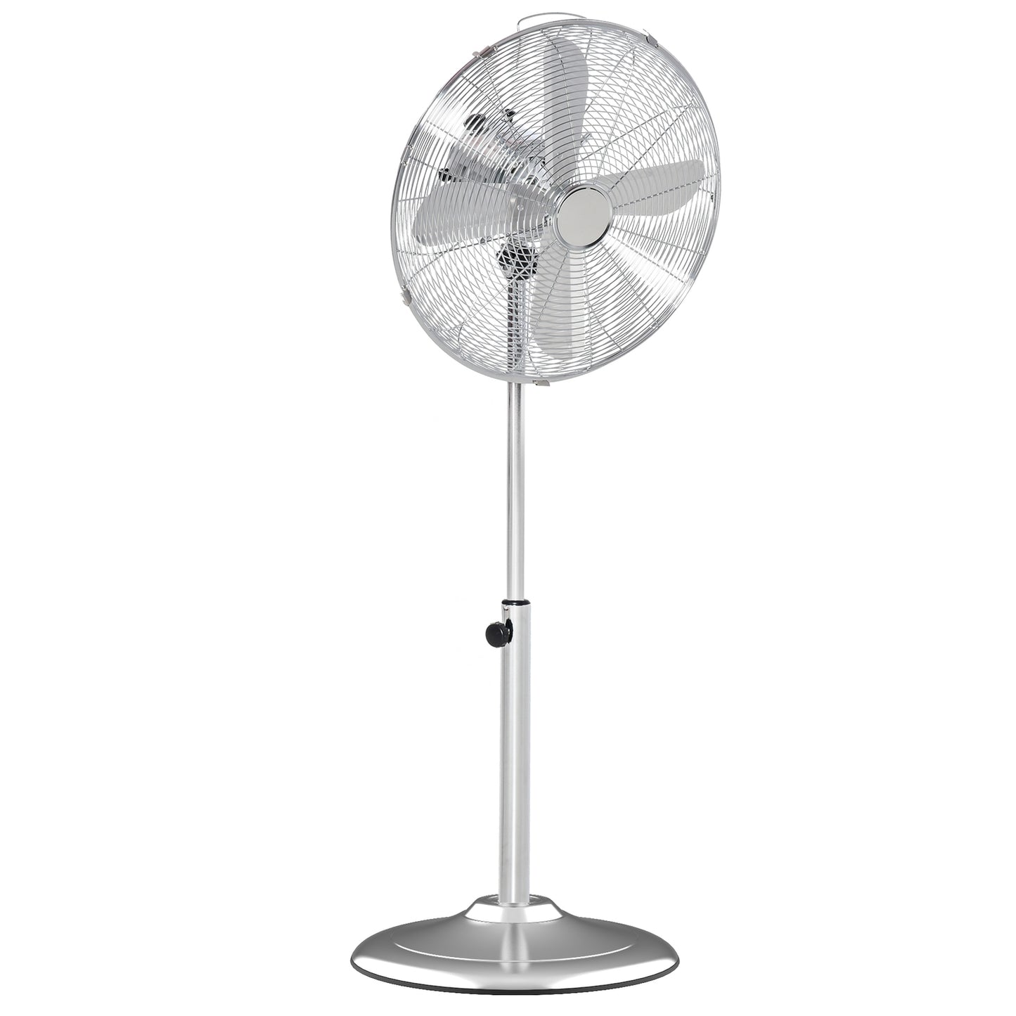 Pedestal fan - adjustable height, 3 speeds, silver