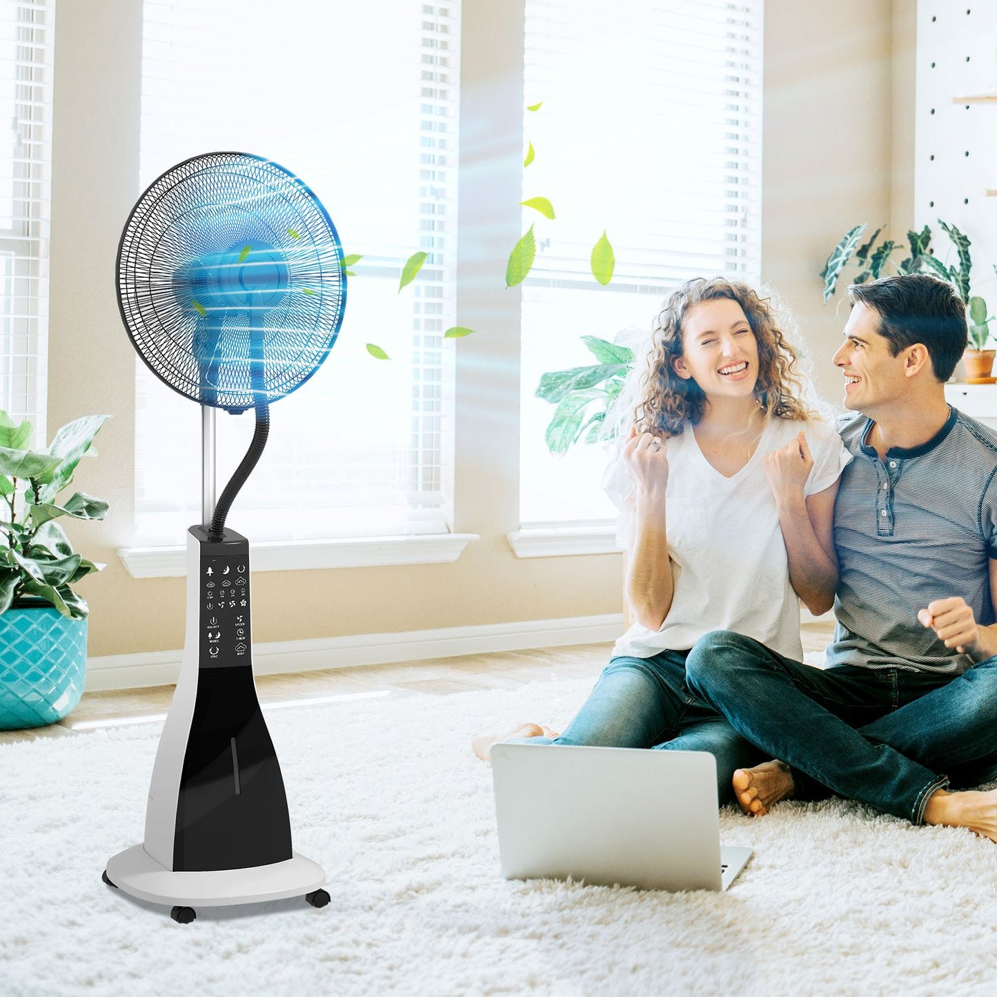 Fog fan with remote control, 3L tank, 3 speeds, black
