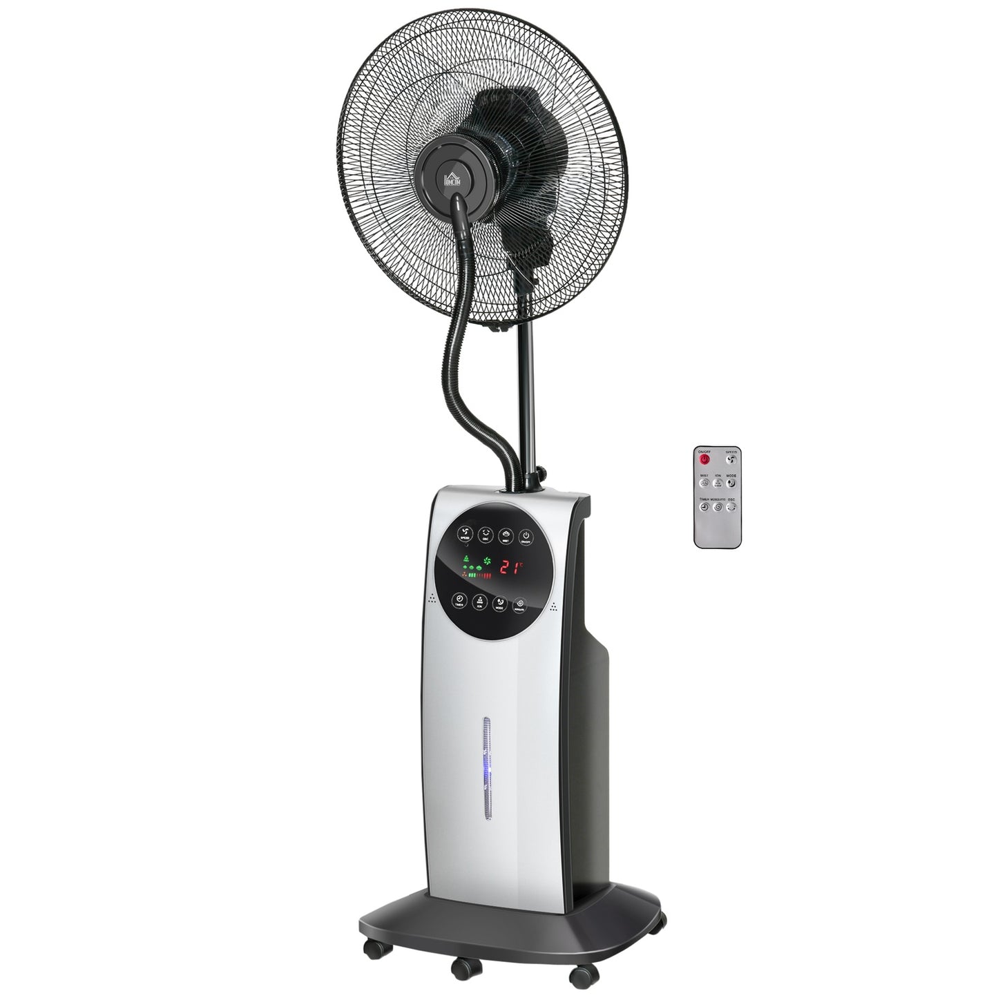 Pedestal Mist Fan 90W, 3 air modes, remote control, black