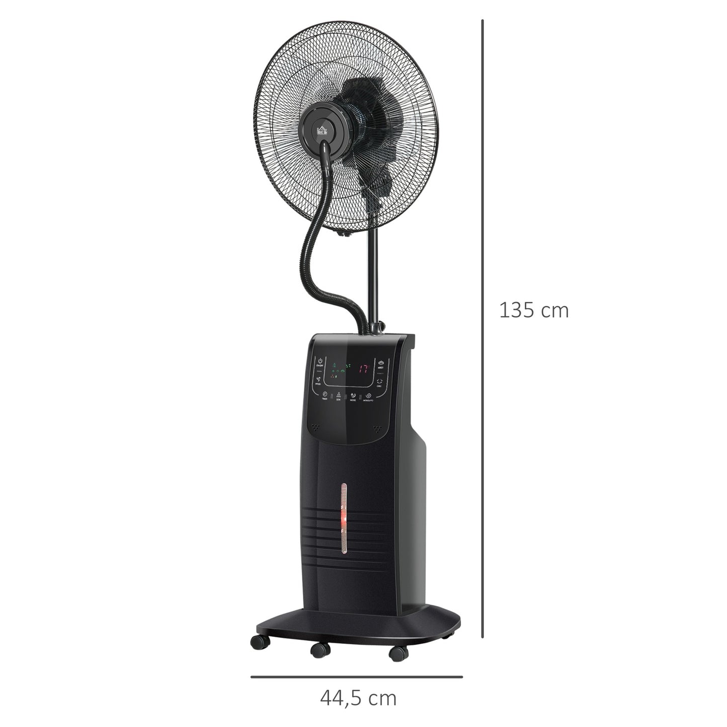 Pedestal fan with mist, adjustable tilt, 3.1L water tank