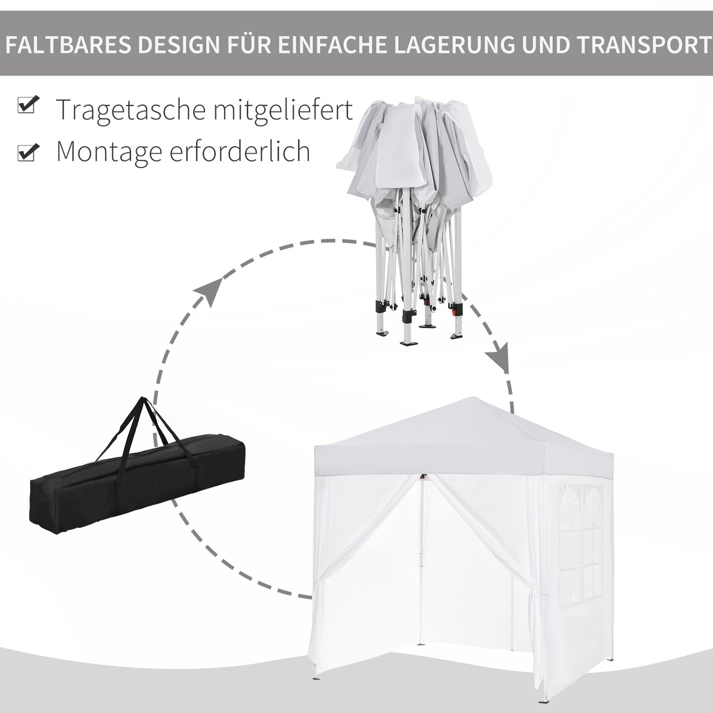 Metal tent pegs and rope with Oxford carrying case