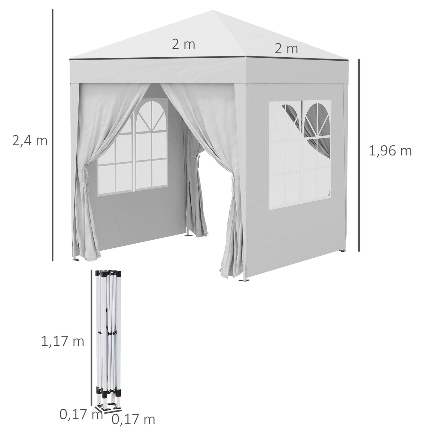 Metal tent pegs and rope with Oxford carrying case
