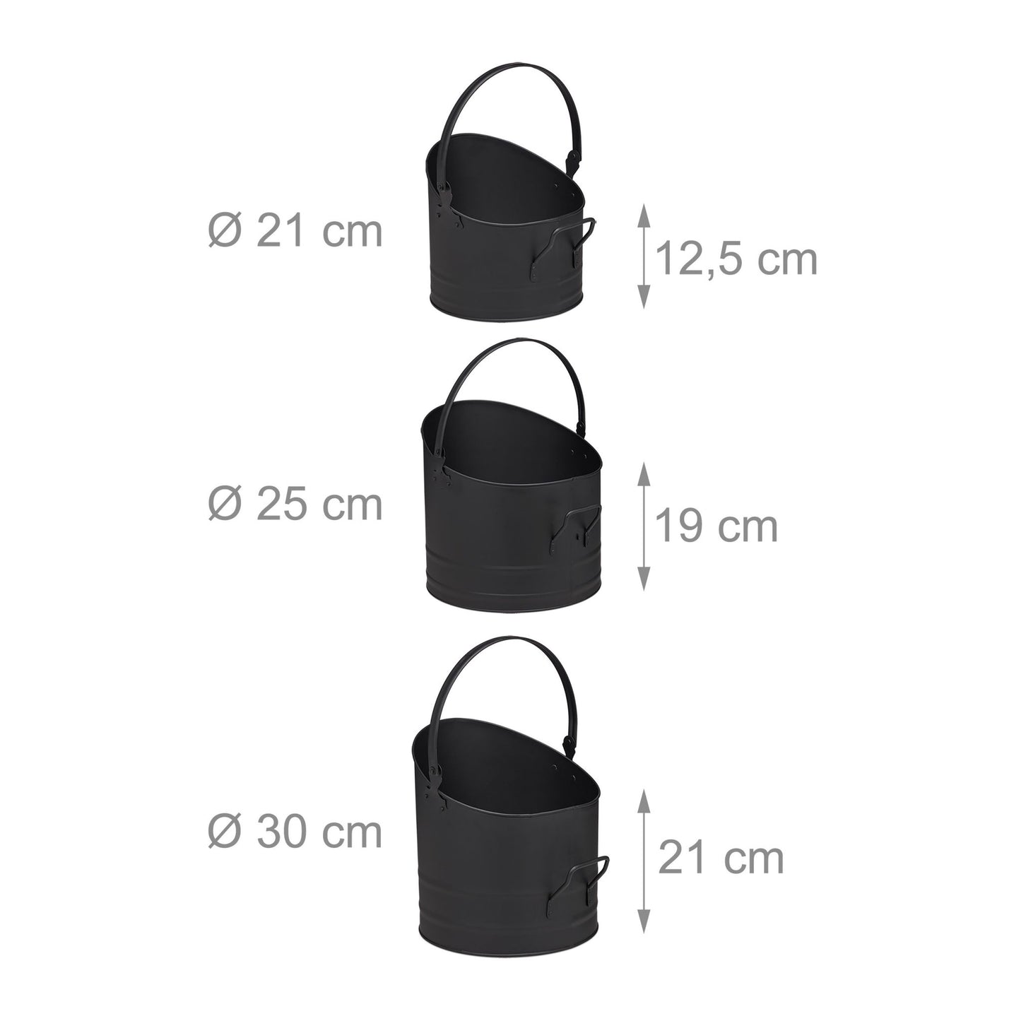 Pellet bucket set of 3