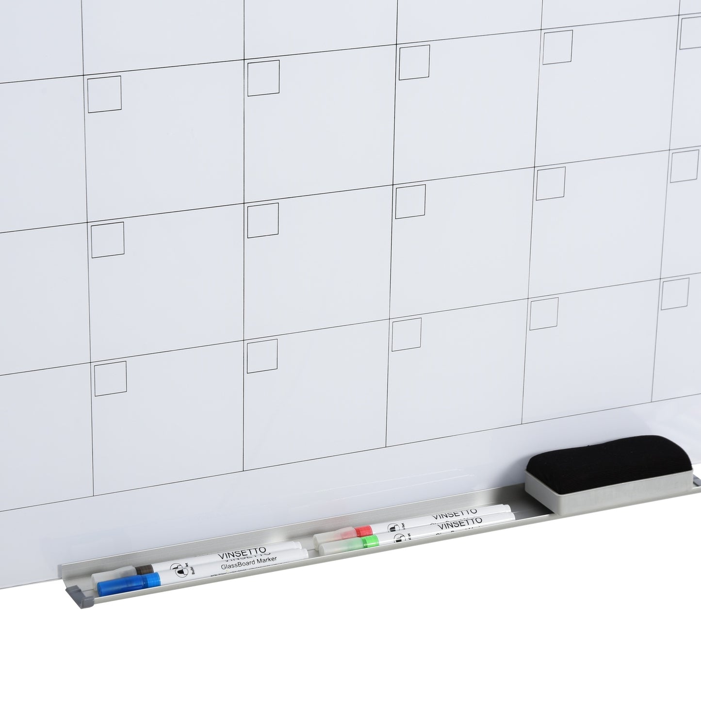 Magnetic writing board with pen holder, 4 markers, 90x60cm