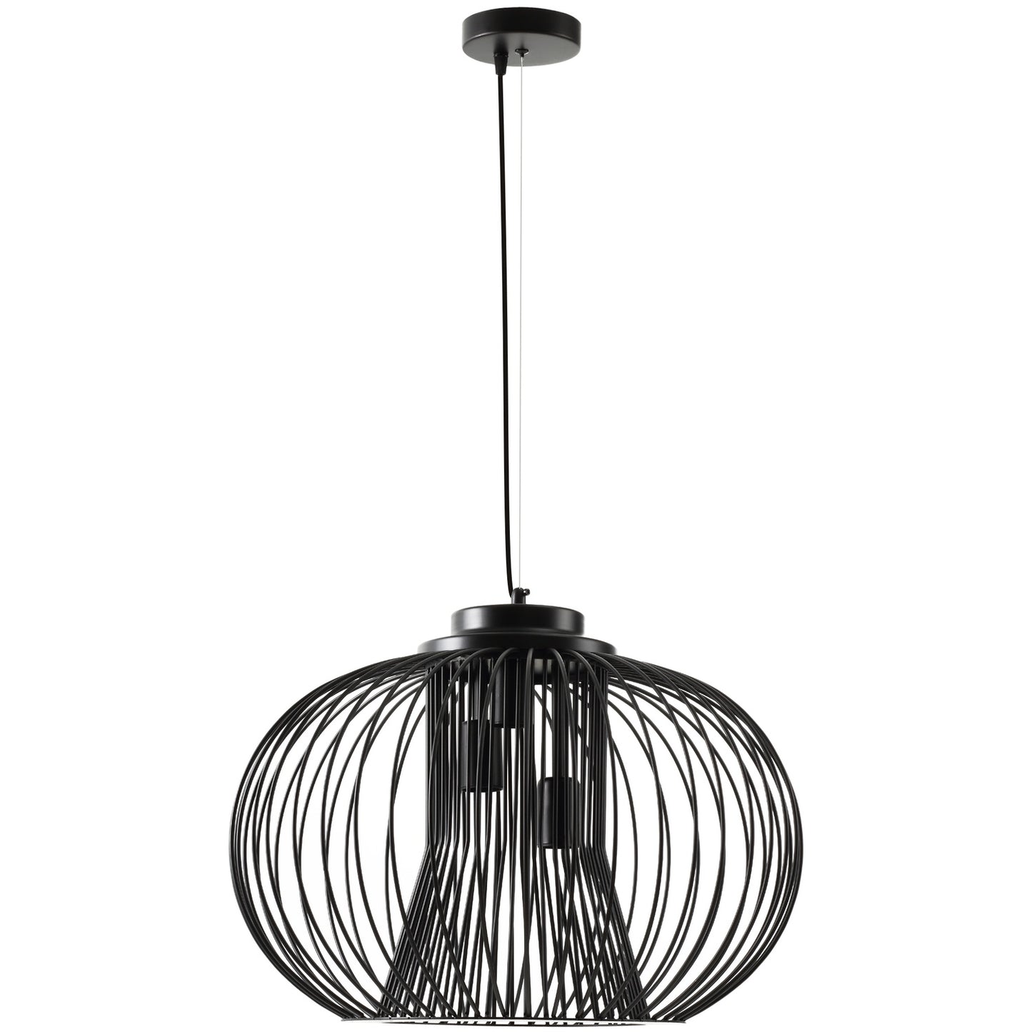 Industrial ceiling lamp, adjustable metal, black Ø50 x 150 Cm