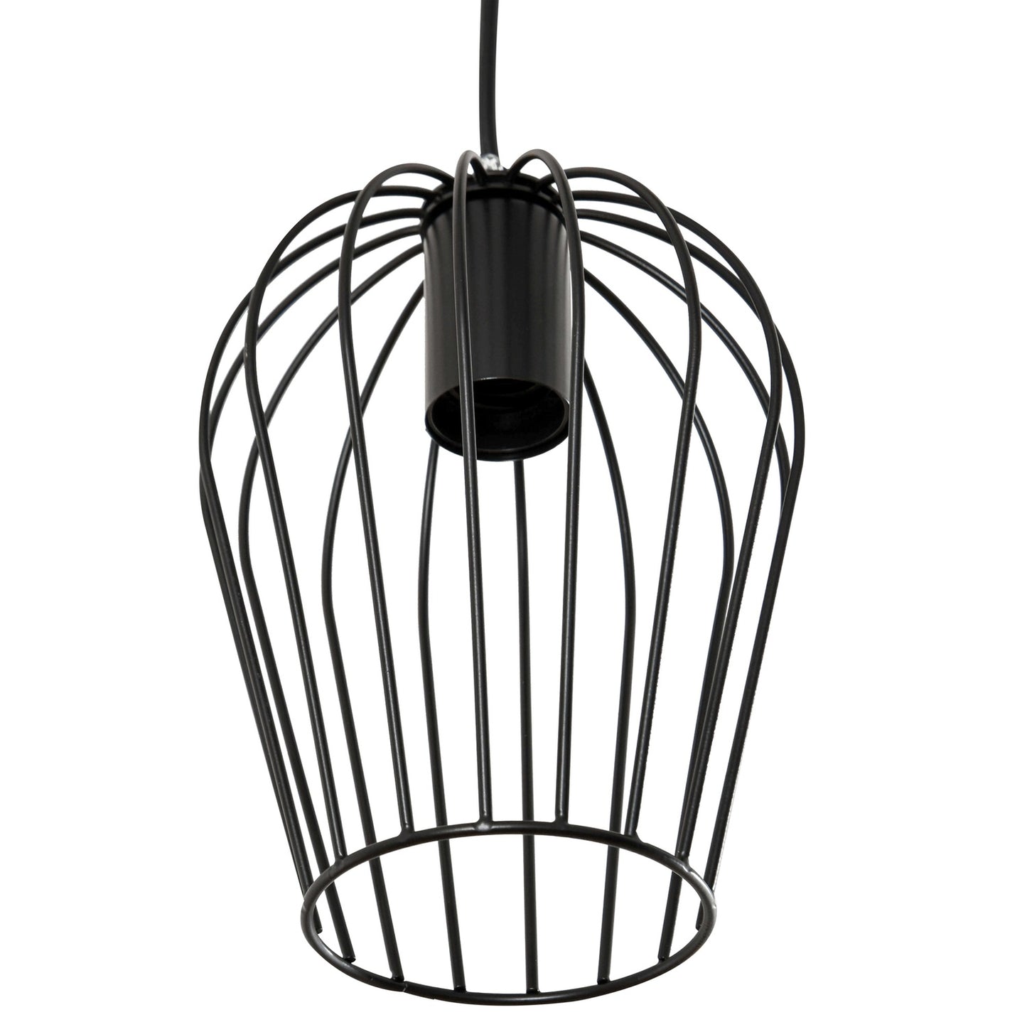 Black metal ceiling lamp - modern geometric design, Ø38x145 cm