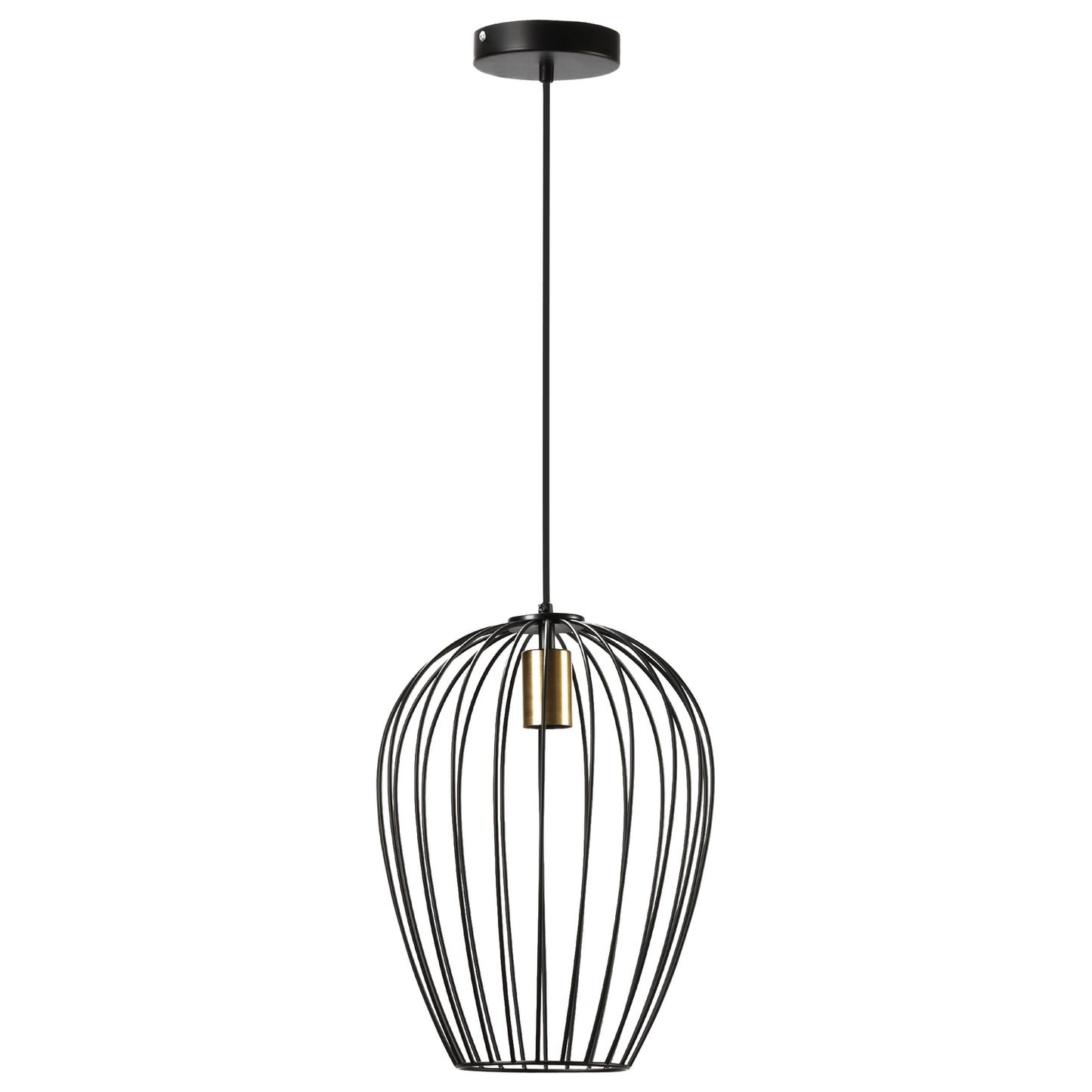 Modern black metal ceiling lamp, Ø26 x 130 cm