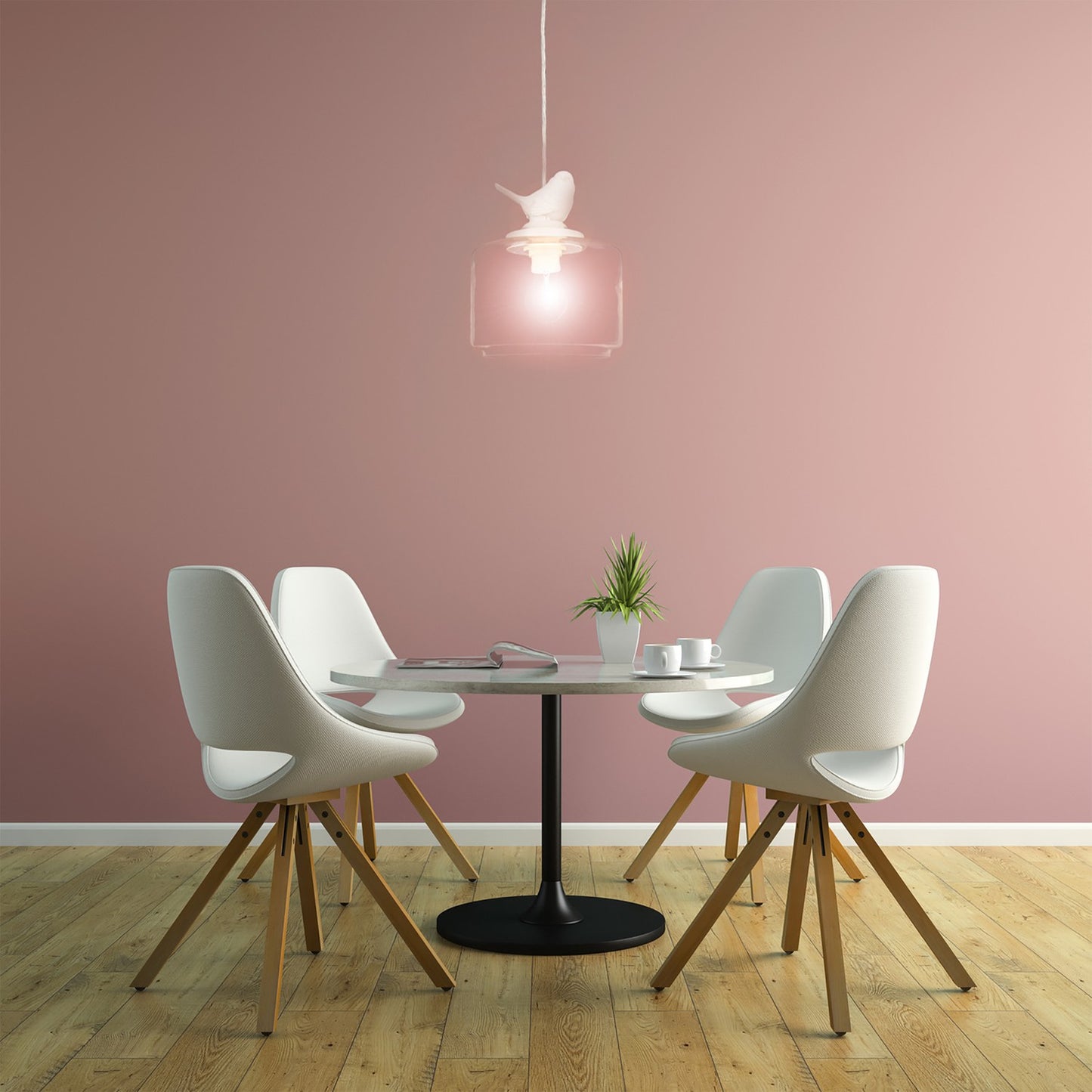 Pendant lamp bird figure