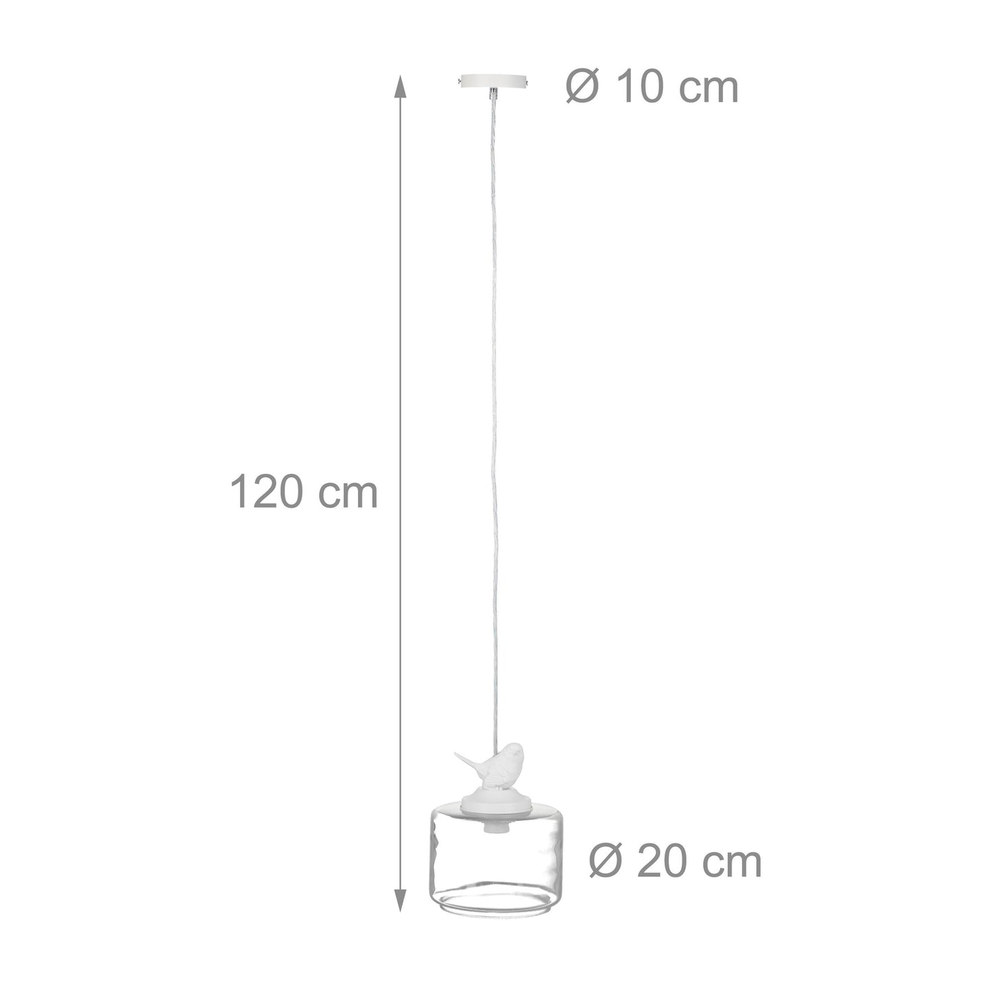 Pendant lamp bird figure
