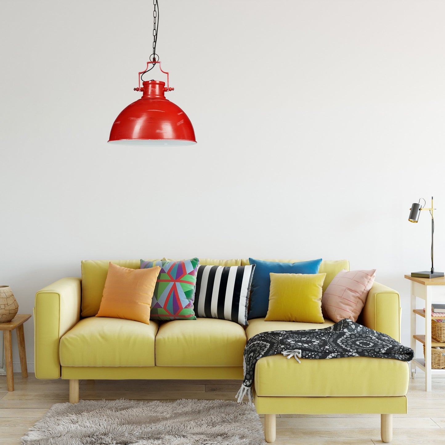 Pendant lamp industrial style red