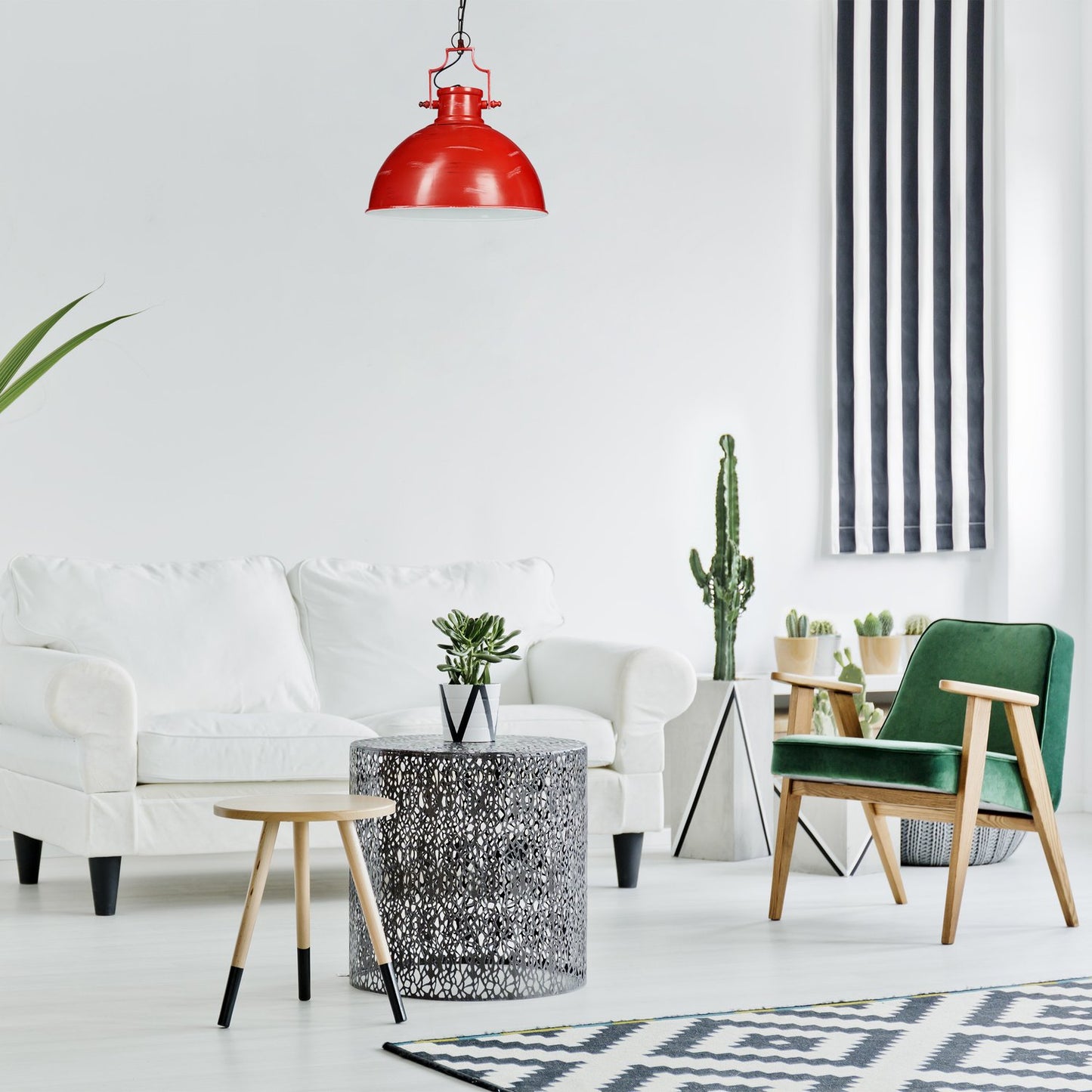 Pendant lamp industrial style red