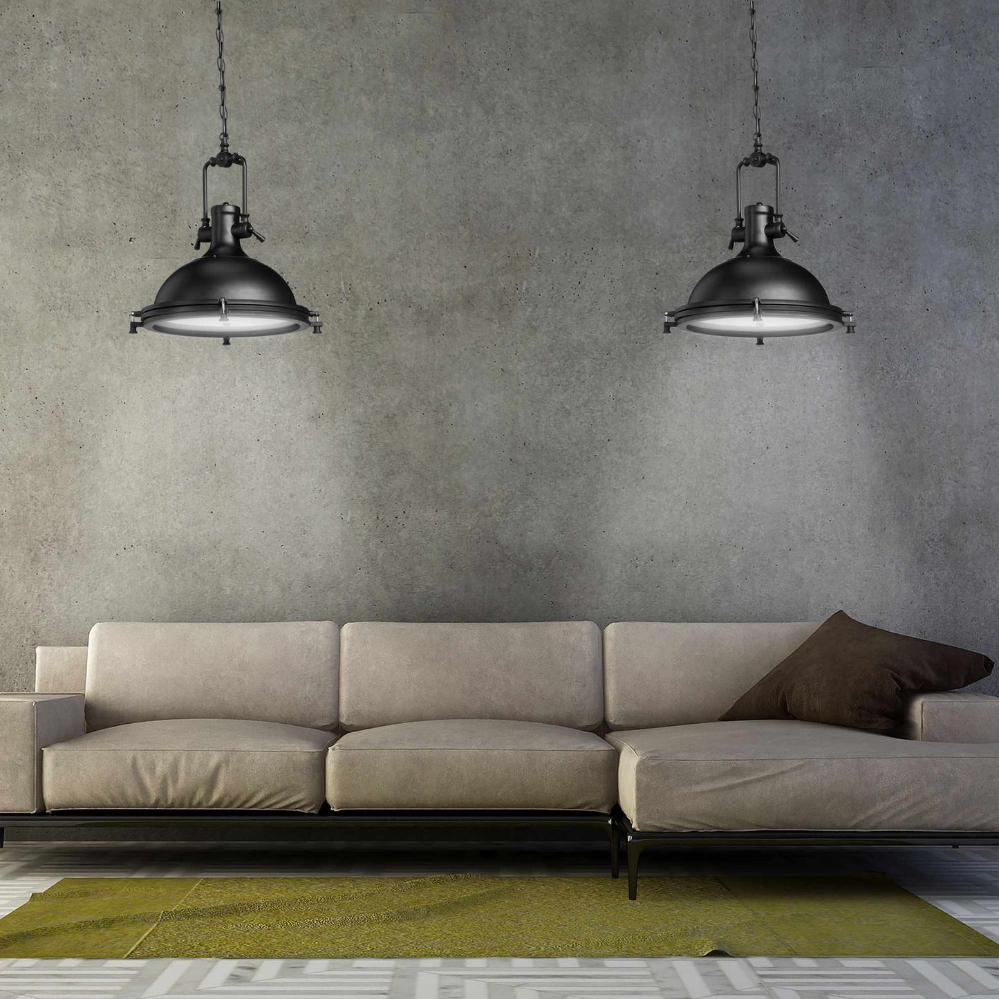 Pendant lamp in metal