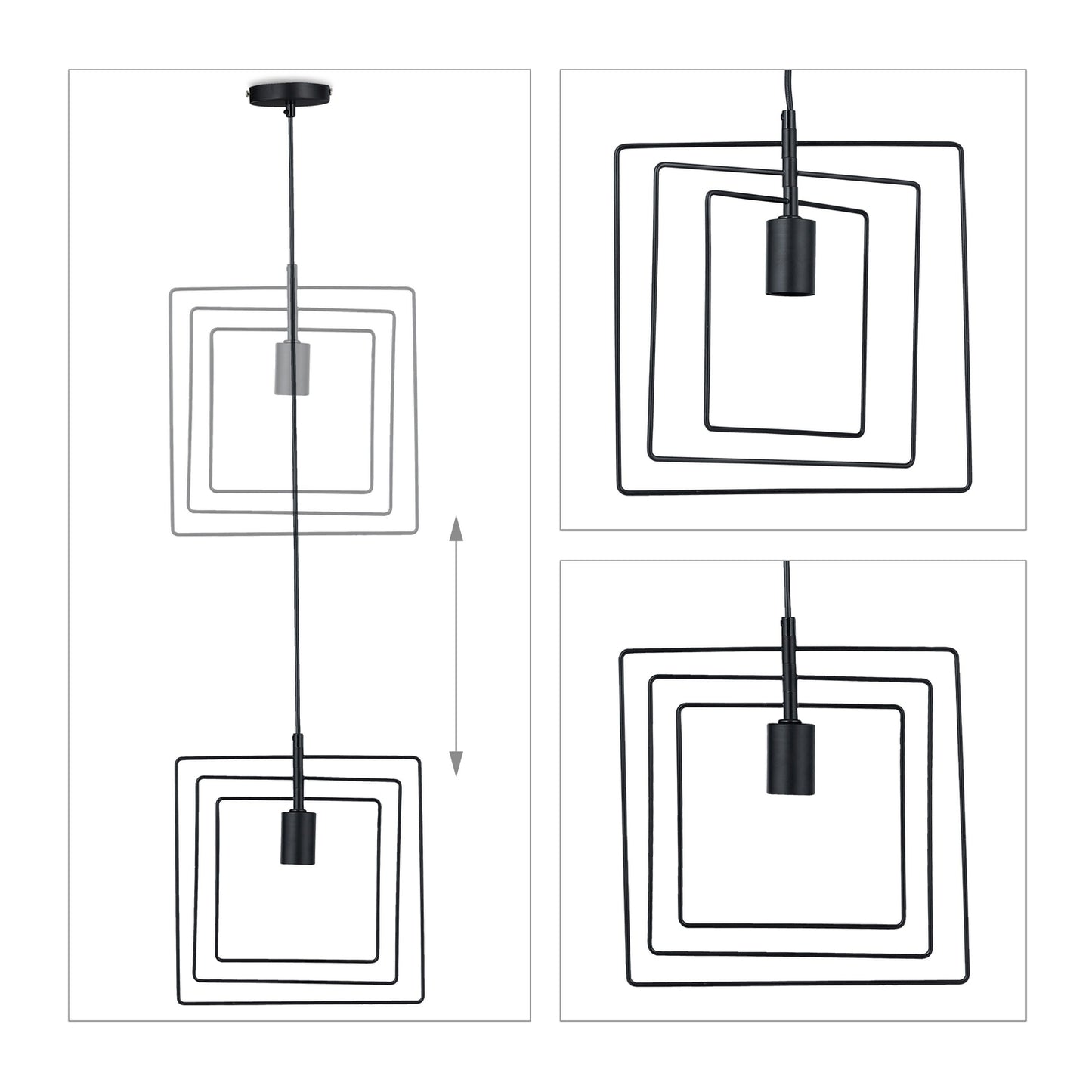 Pendant lamp square black