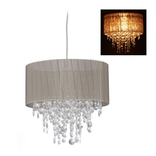 Pendant lamp with crystals