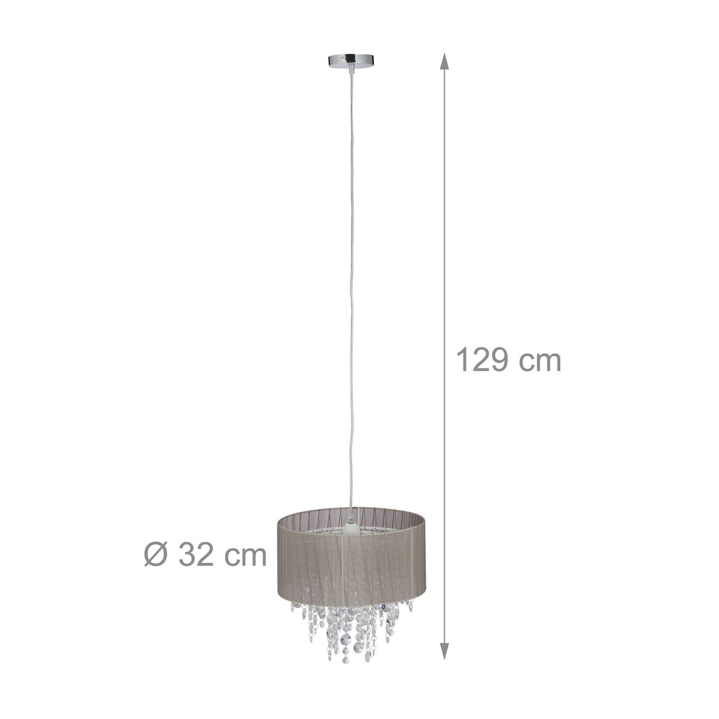Pendant lamp with crystals