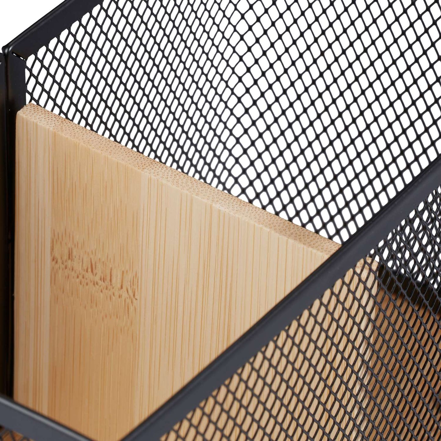Pen holder in bamboo and mesh