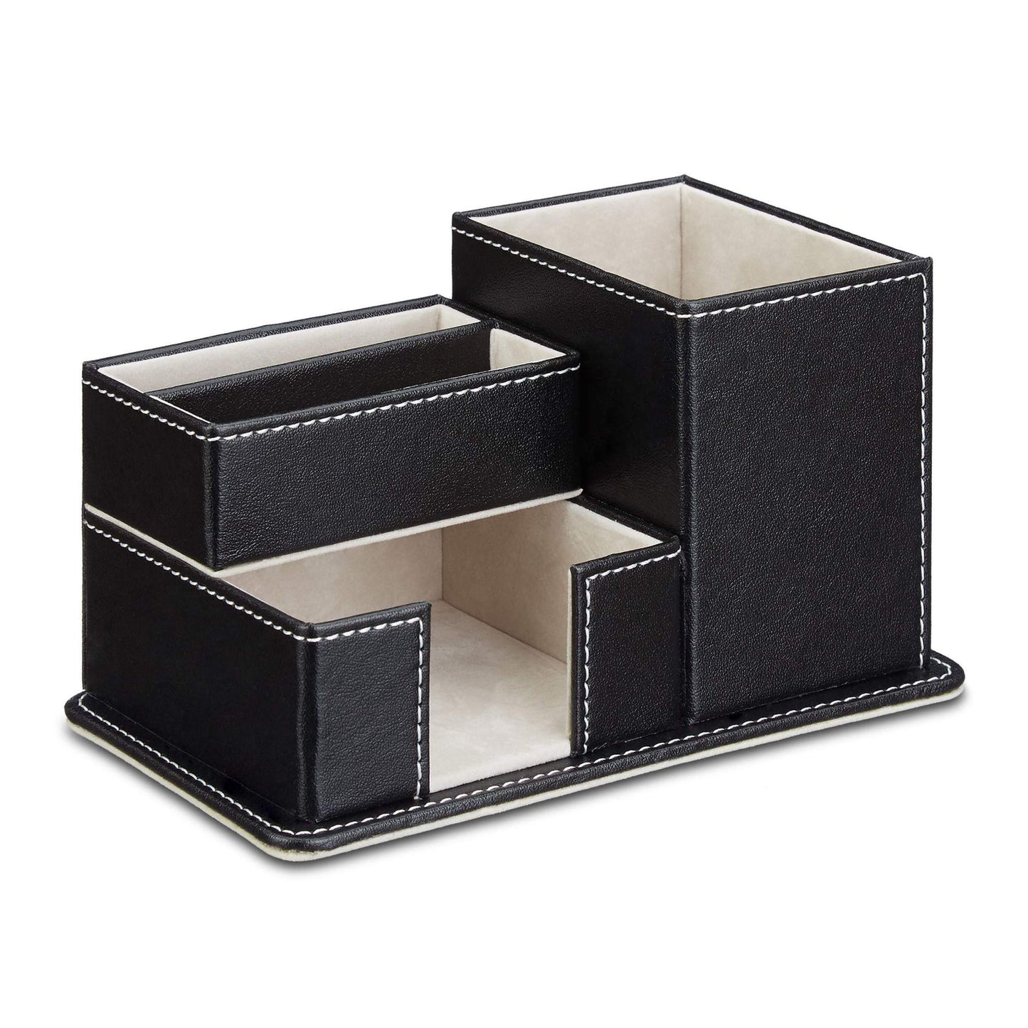 Pen holder in black artificial leather