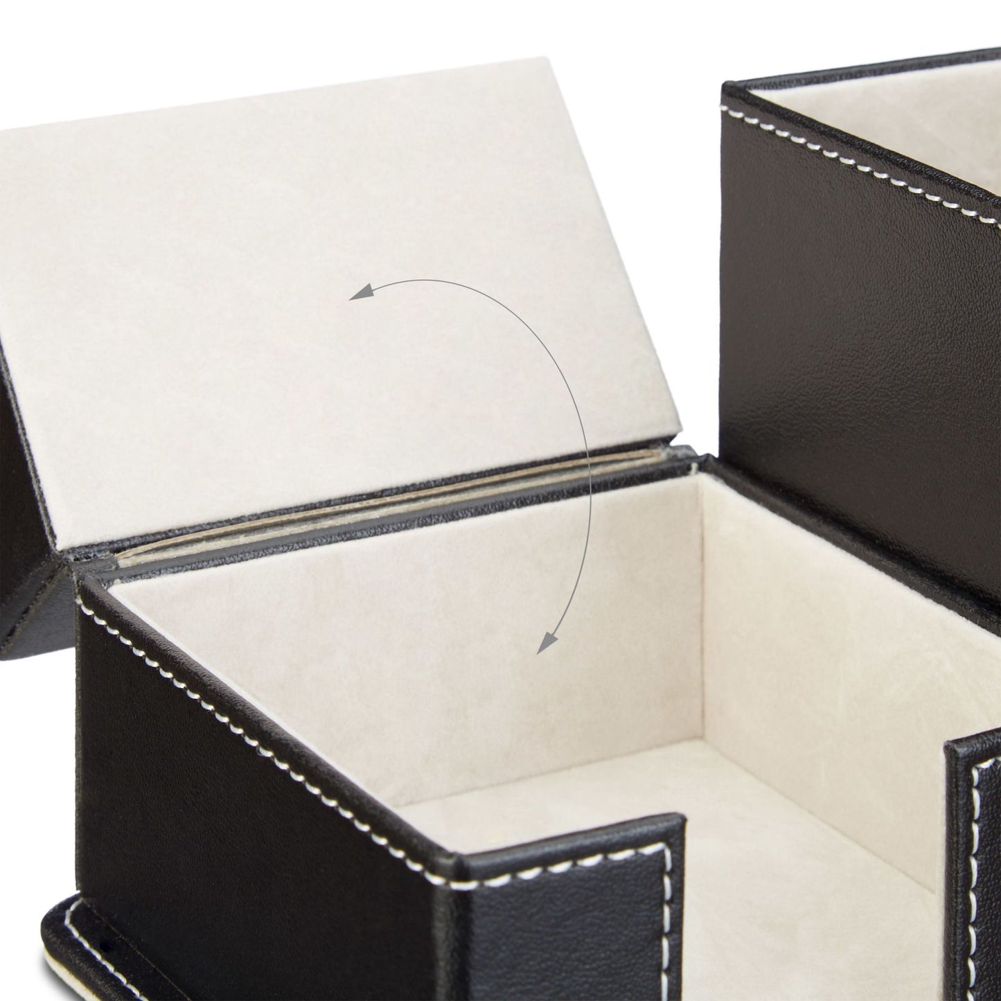 Pen holder in black artificial leather