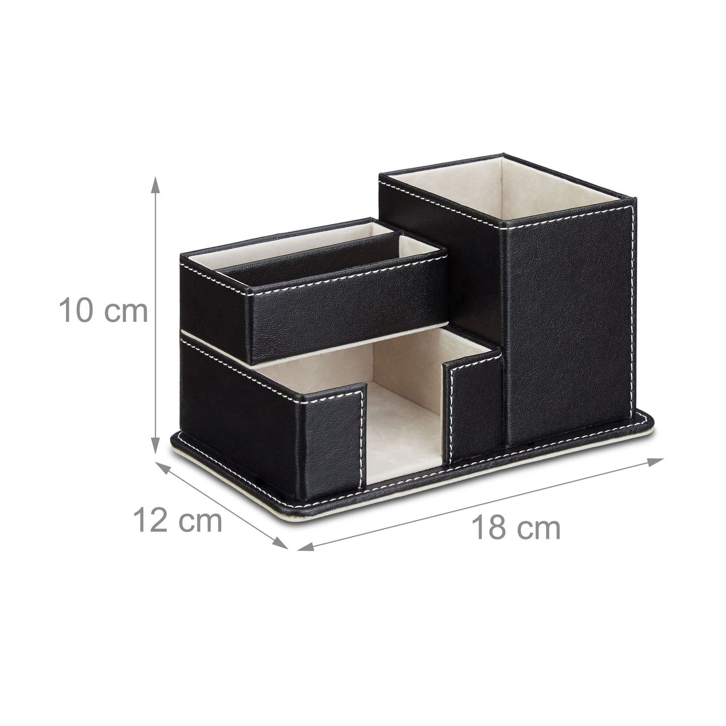 Pen holder in black artificial leather