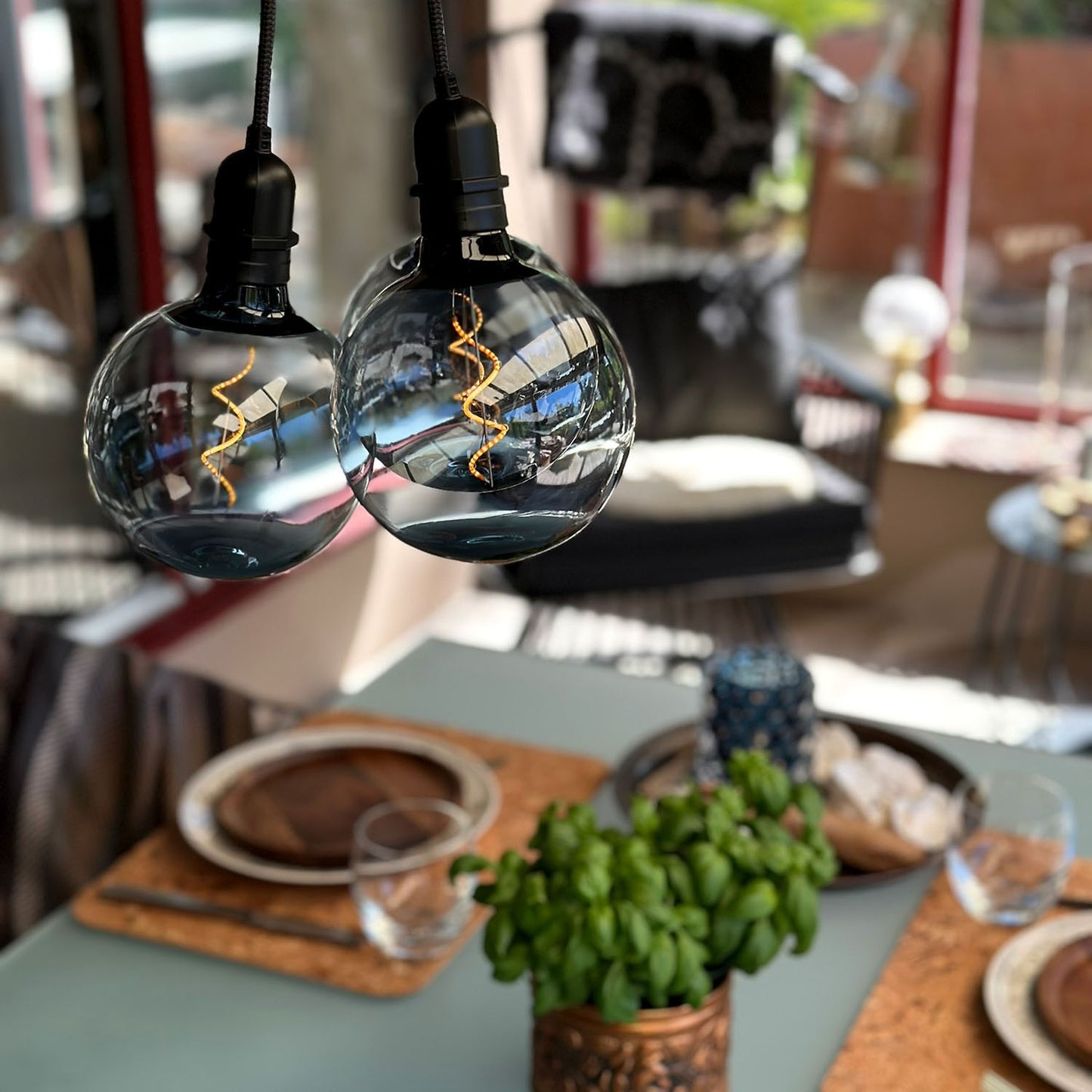Penny Pendant lamp Gravity + DecoBulb XL Smoke