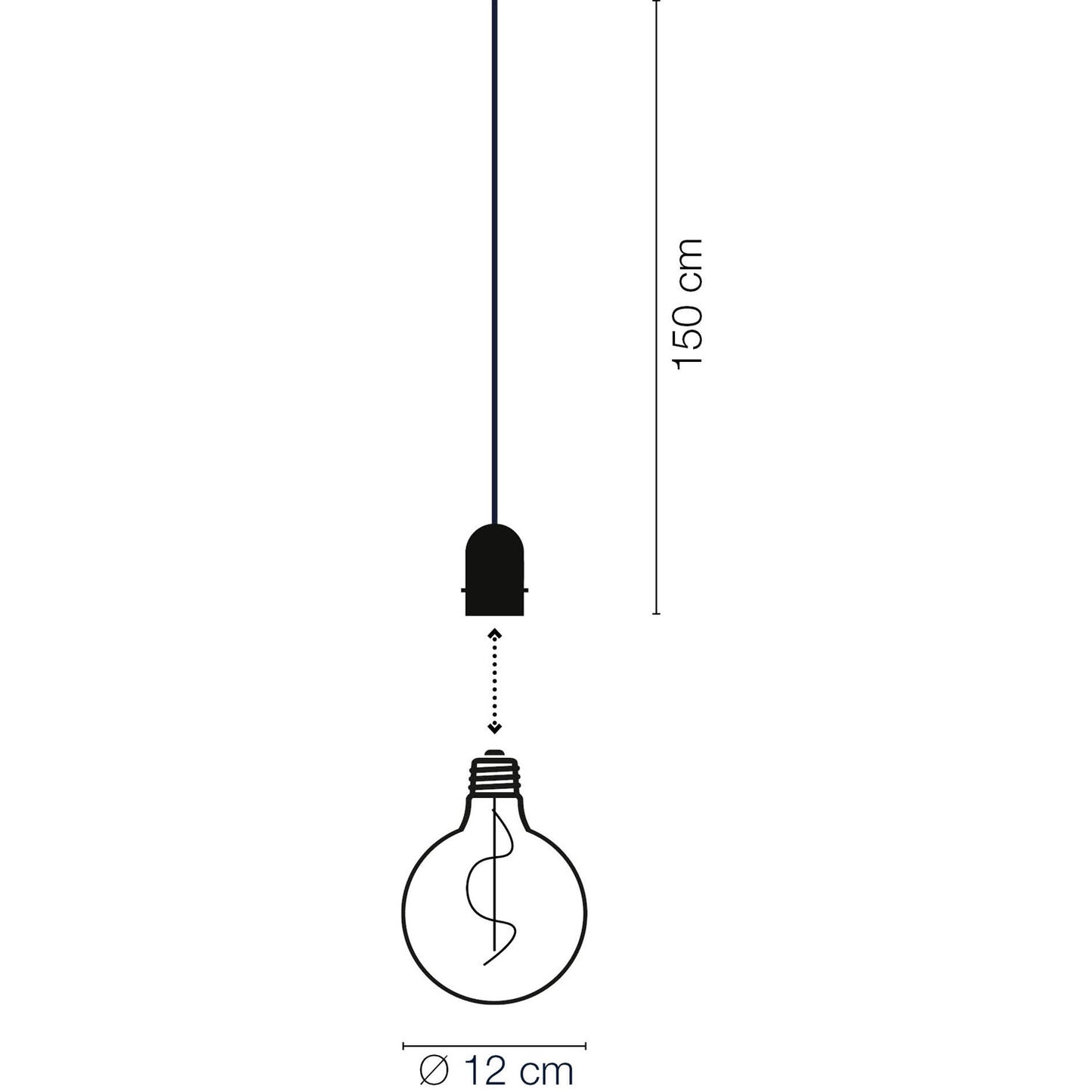 Penny Pendant lamp Gravity + DecoBulb XL Warm white