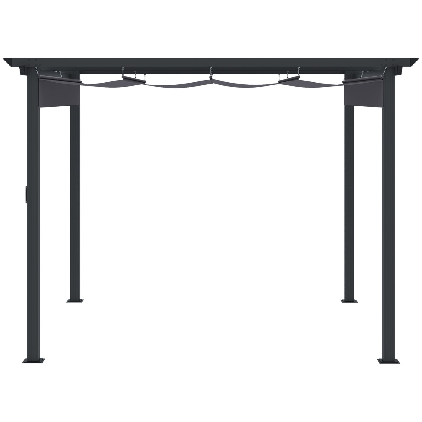 Gazebo Pergola 2.95x2.95m, Aluminium, Sliding roof, Grey