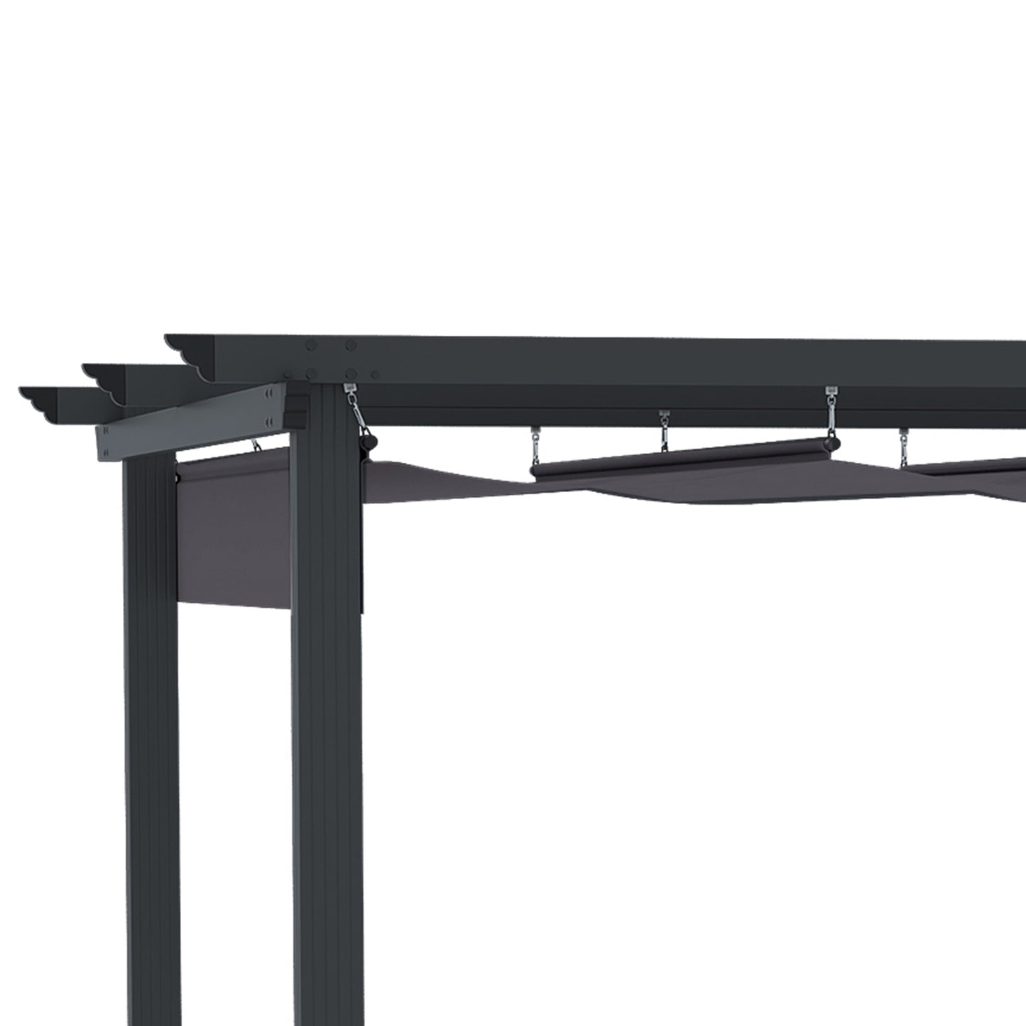 Gazebo Pergola 2.95x2.95m, Aluminium, Sliding roof, Grey