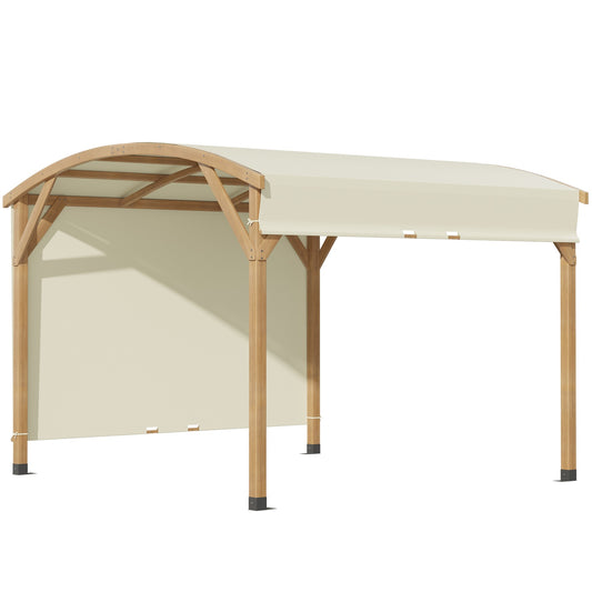 Garden pergola in wood 3.2x3.08M, retractable roof, UV protection