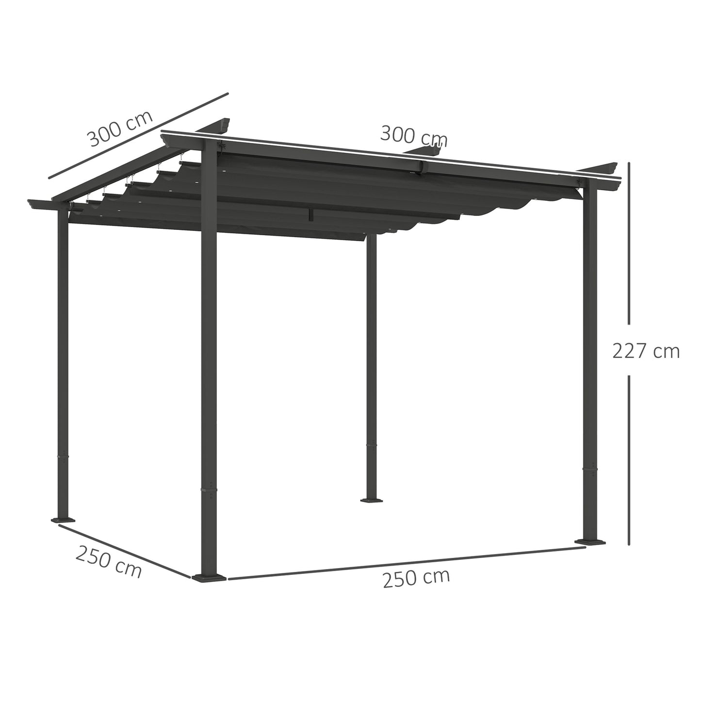 Adjustable metal pergola with UV protection for patio and garden
