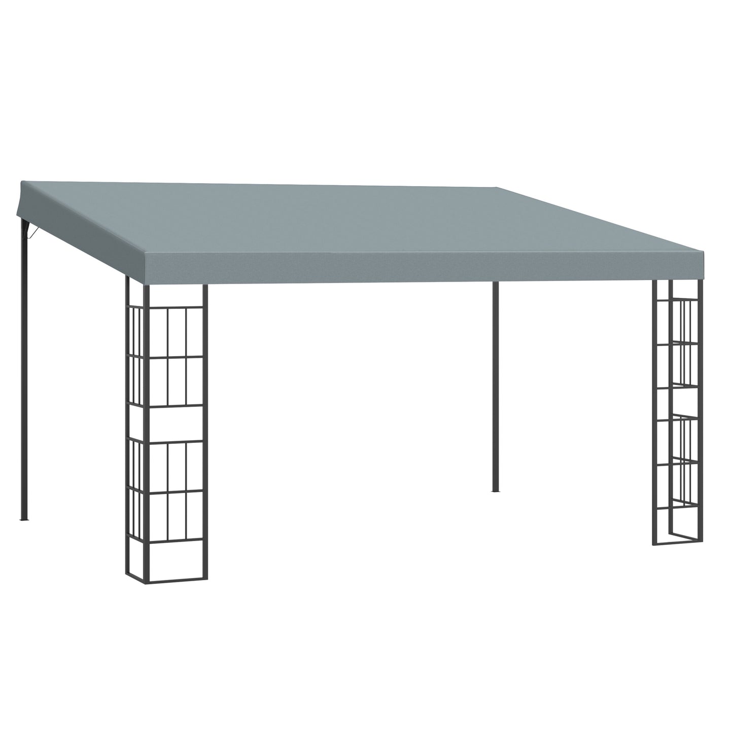 Garden pergola 4x3m metal frame, gray polyester canopy