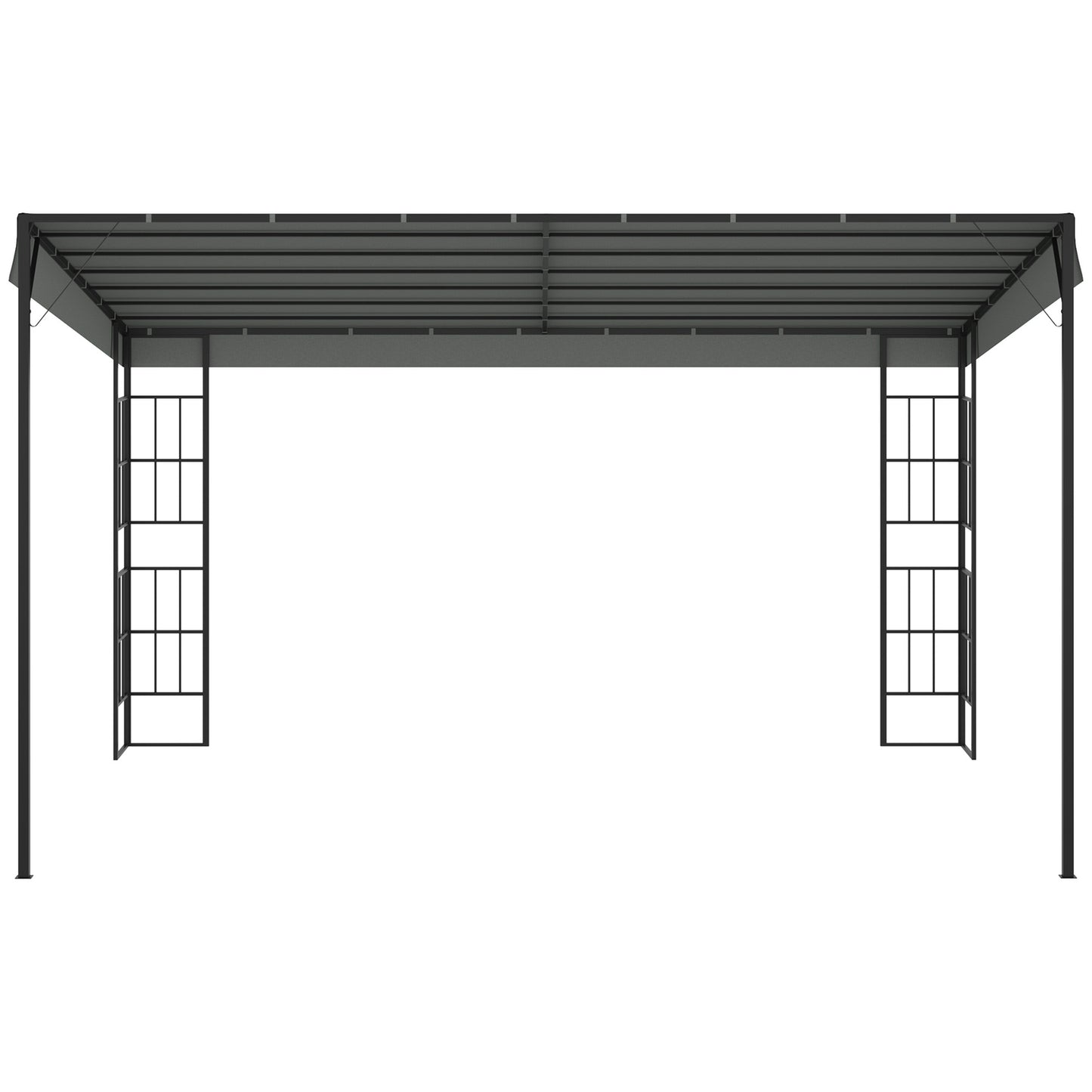 Garden pergola 4x3m metal frame, gray polyester canopy