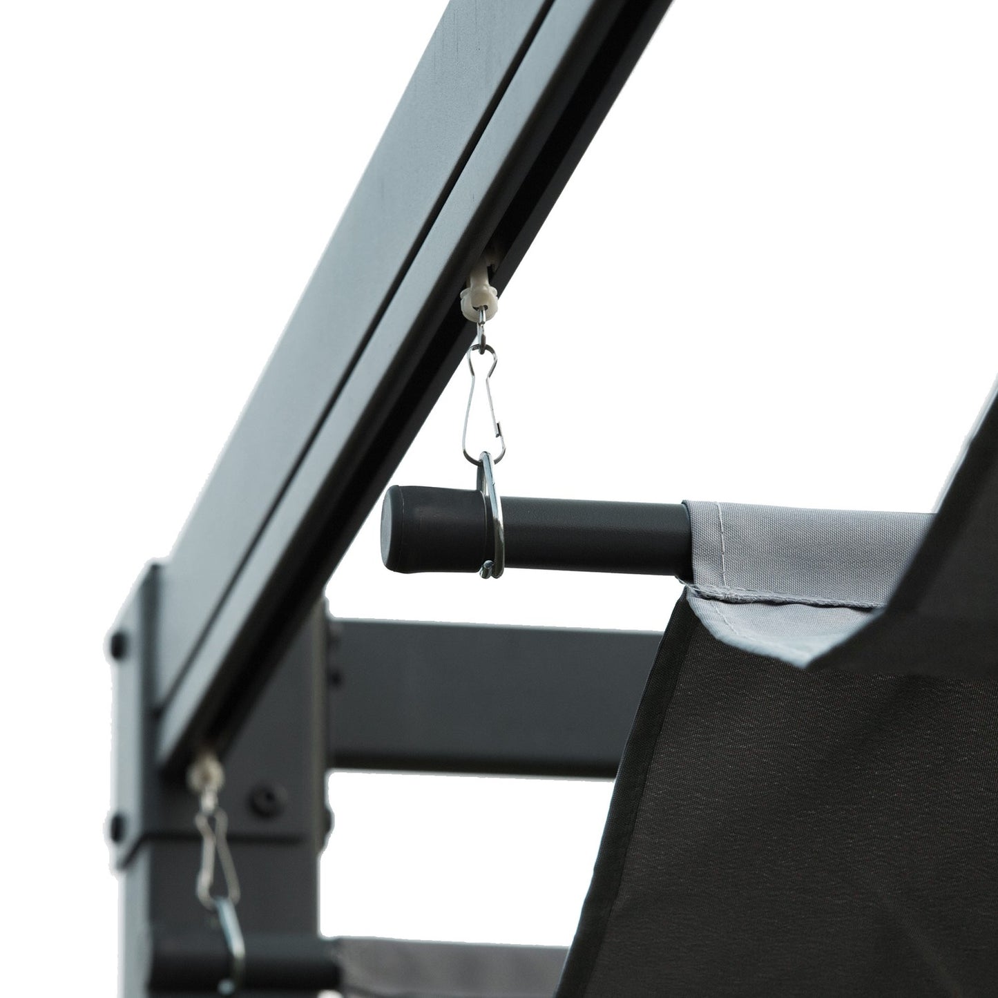 Steel pergola 4x3m with adjustable roof, dark grey