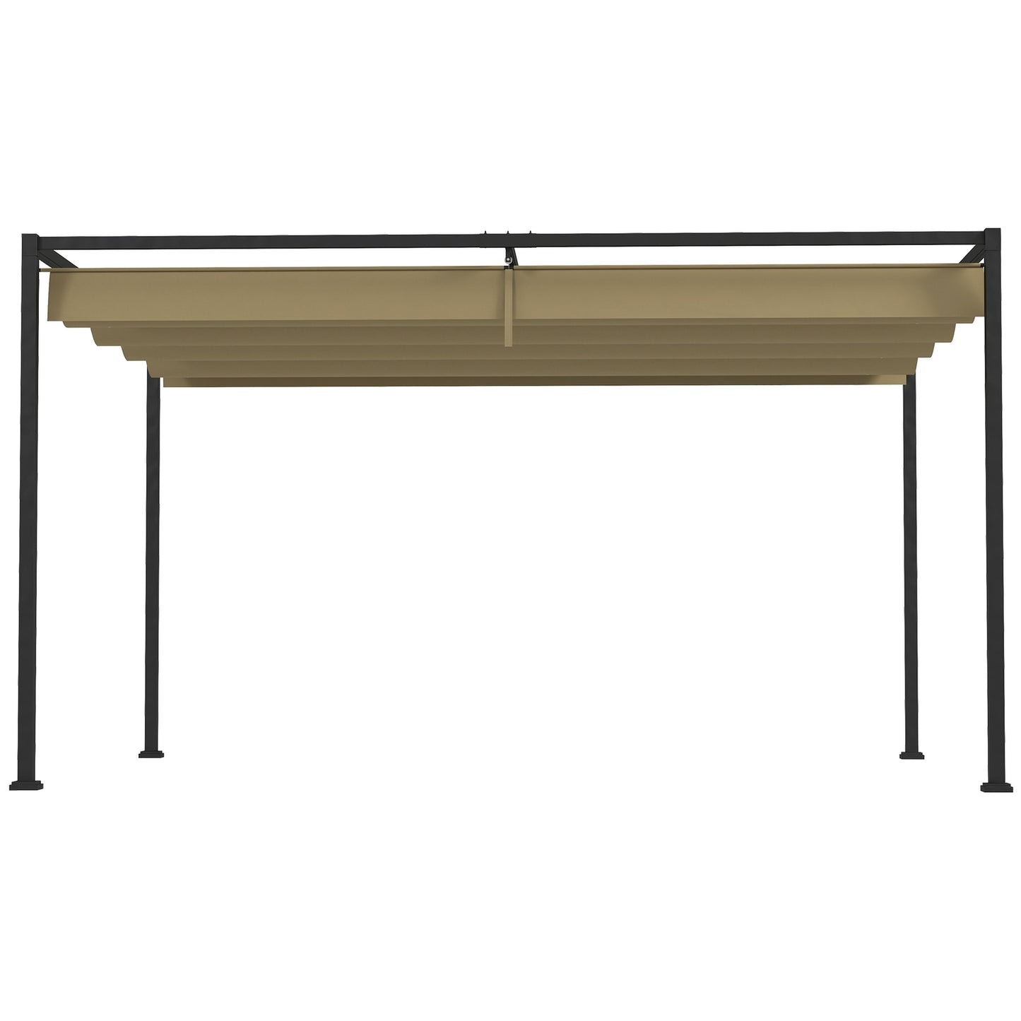 Pergola 4x3m Steel, Adjustable roof, Sun protection Khaki