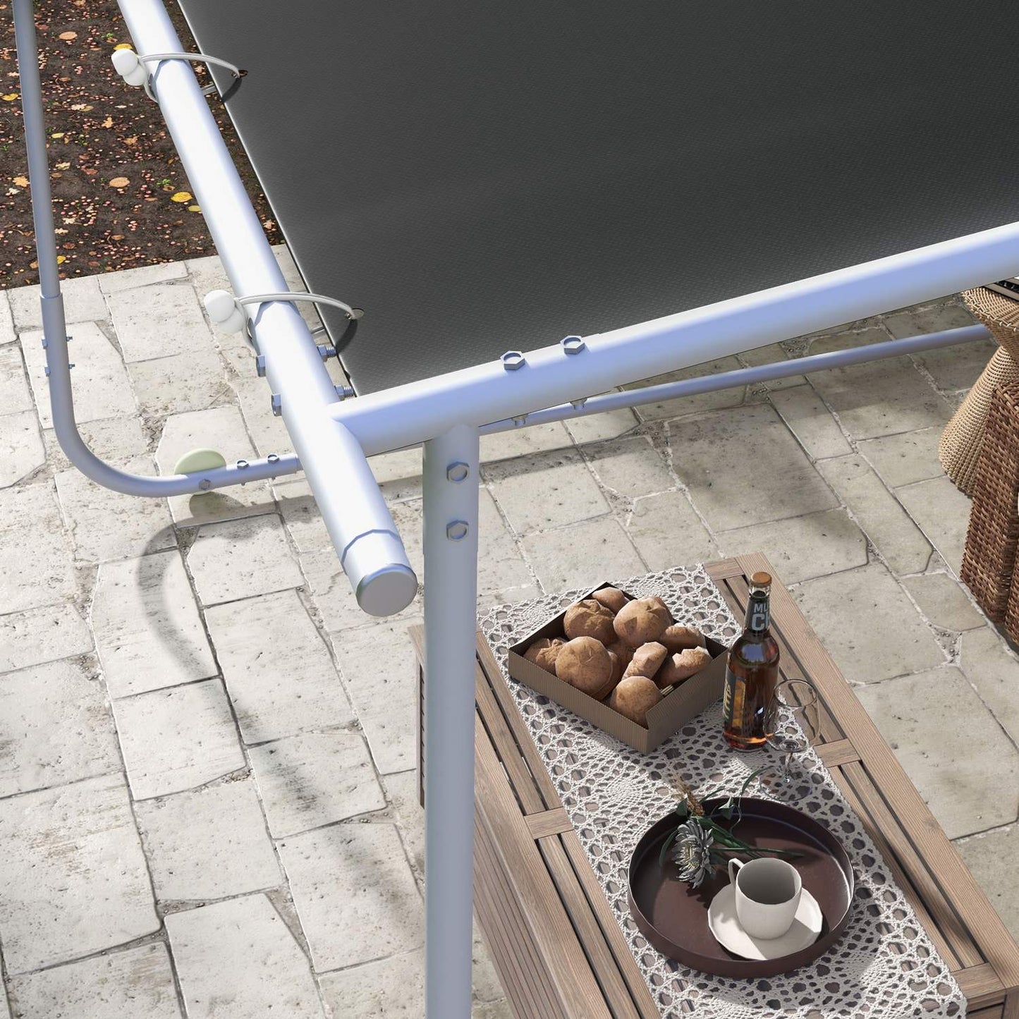 Pergola pavilion with wheels, UV protection, 3x3m patio roof