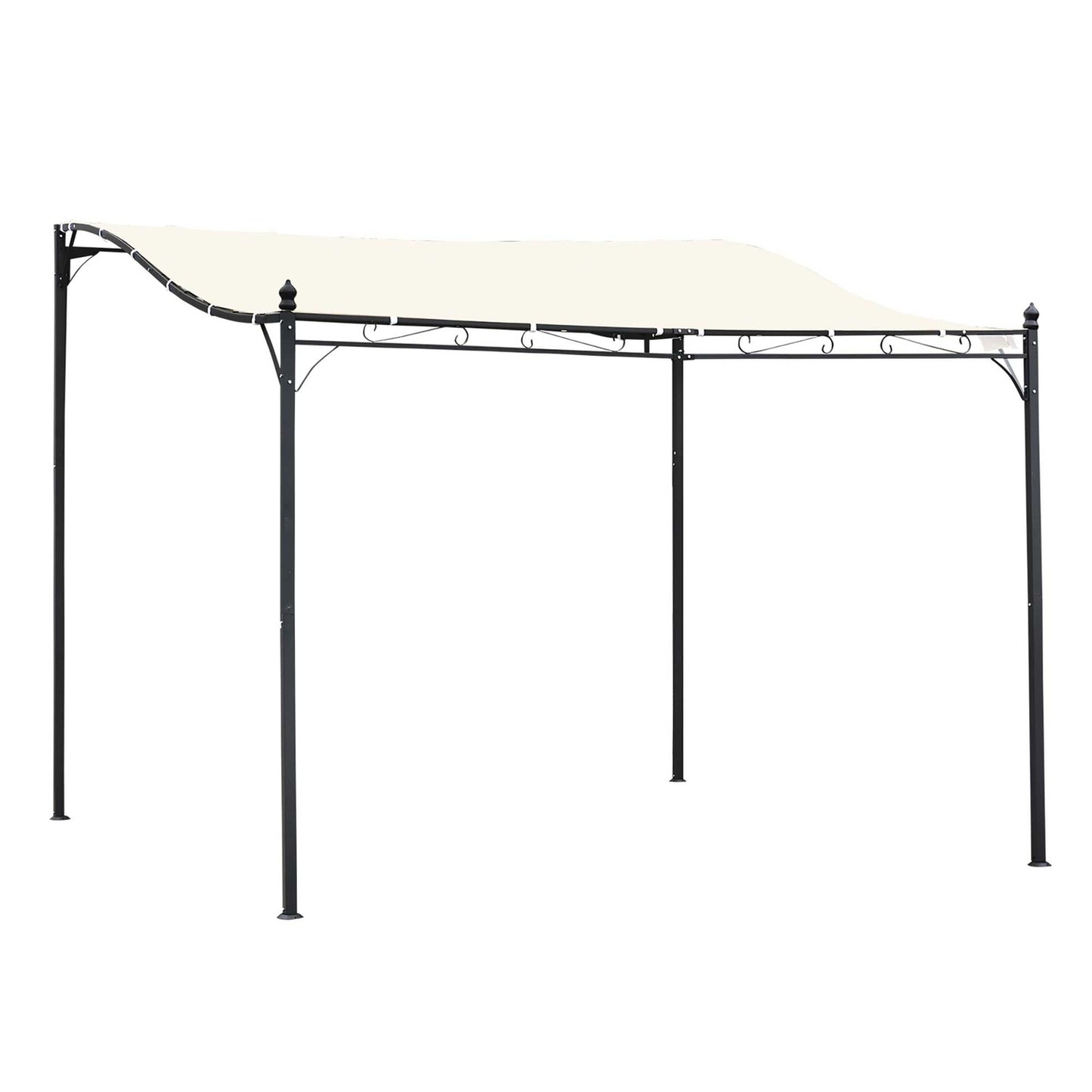 Metal Pergola Gazebo Canopy, Cream, 297x297 Cm