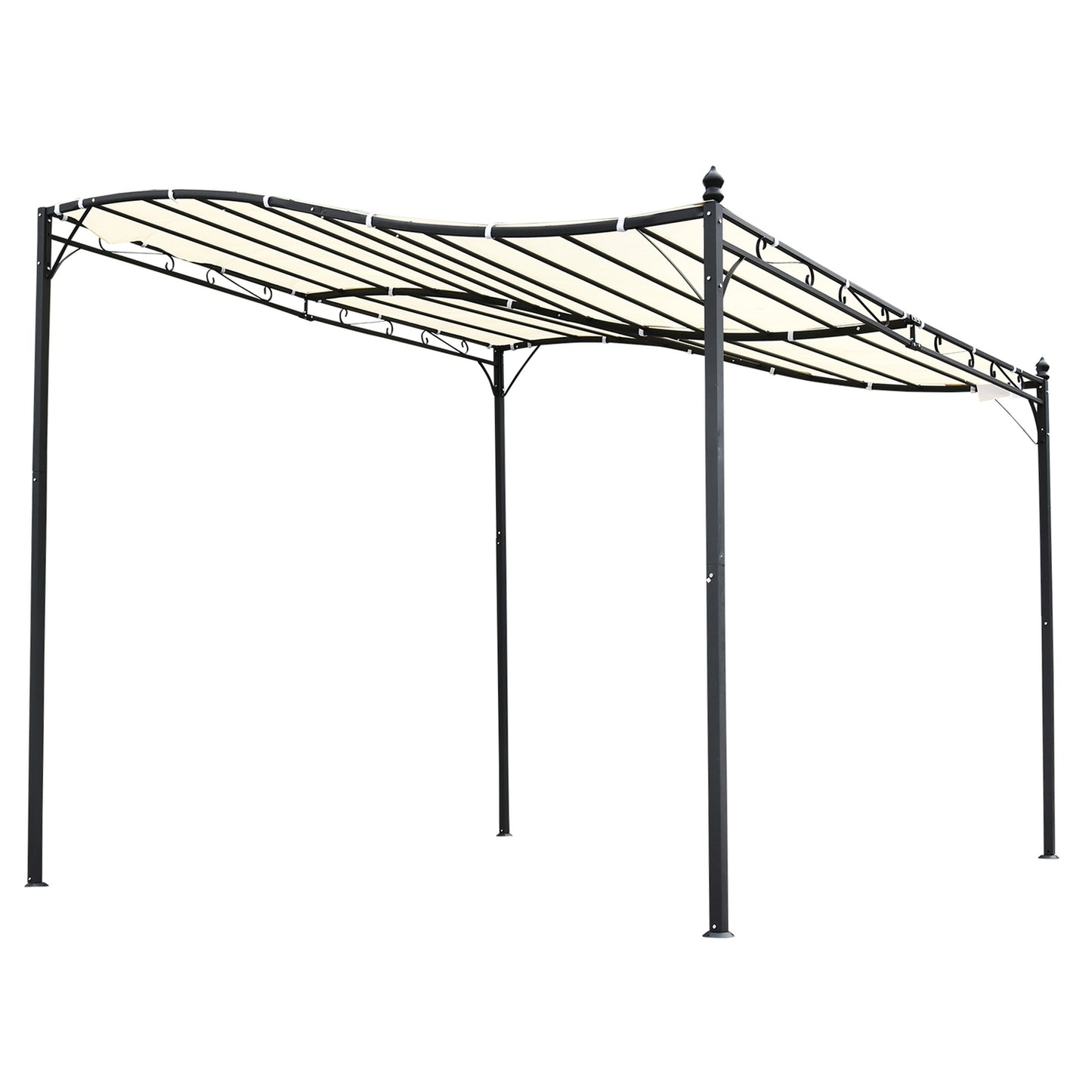 Metal Pergola Gazebo Canopy, Cream, 297x297 Cm