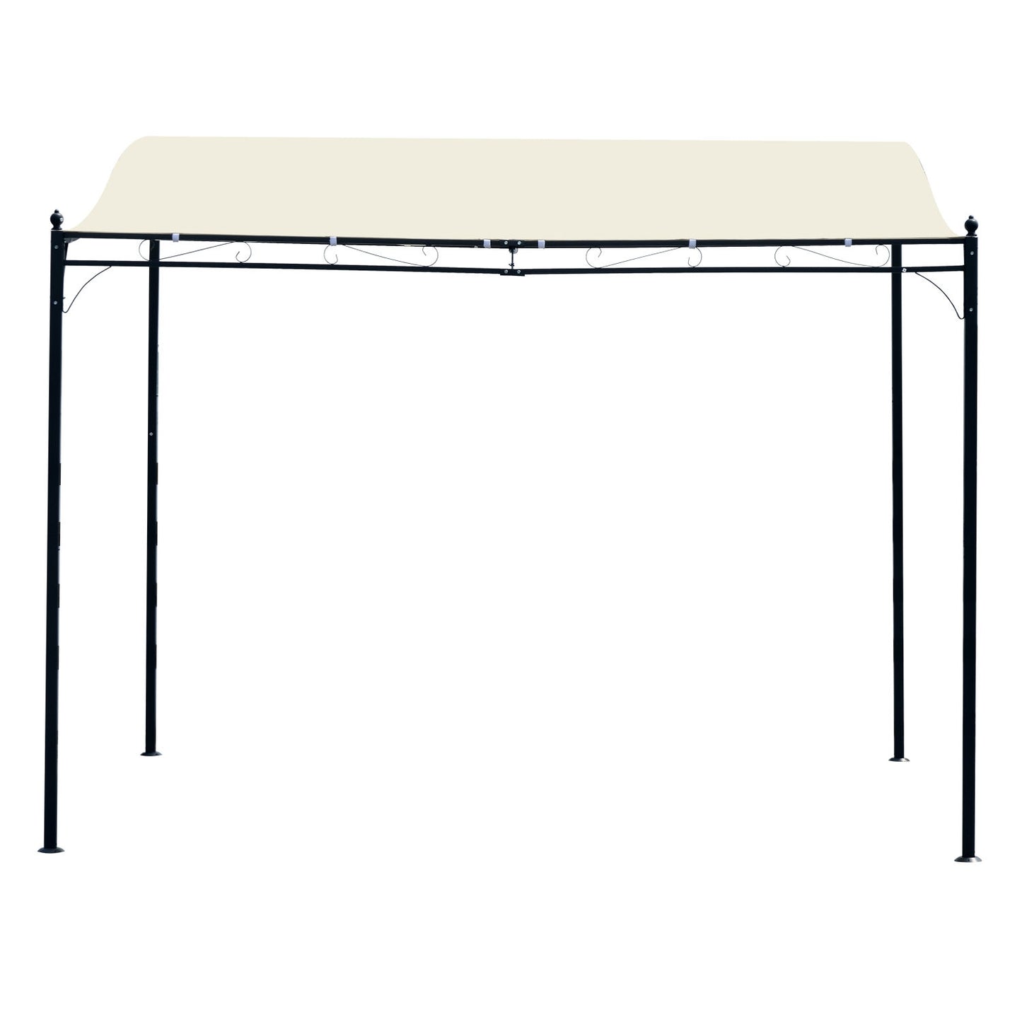 Metal Pergola Gazebo Canopy, Cream, 297x297 Cm