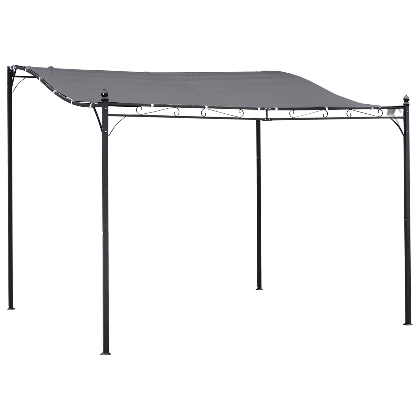 Metal Garden Gazebo Tent - Grey, 297 x 297 cm