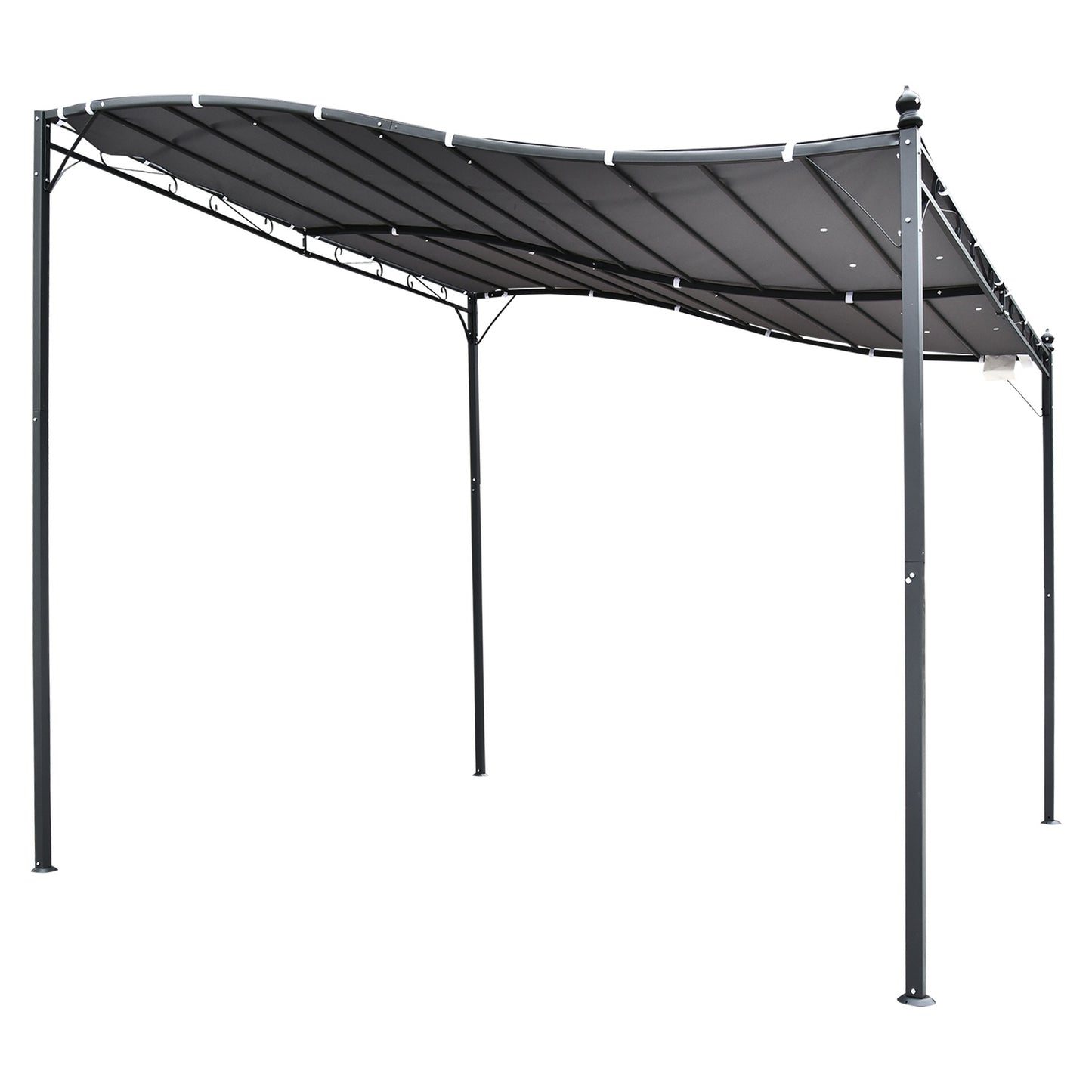Metal Garden Gazebo Tent - Grey, 297 x 297 cm