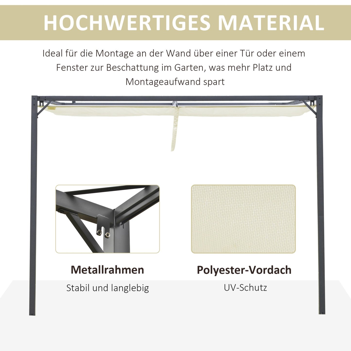 3x3m weatherproof pergola Gazebo with fabric roof